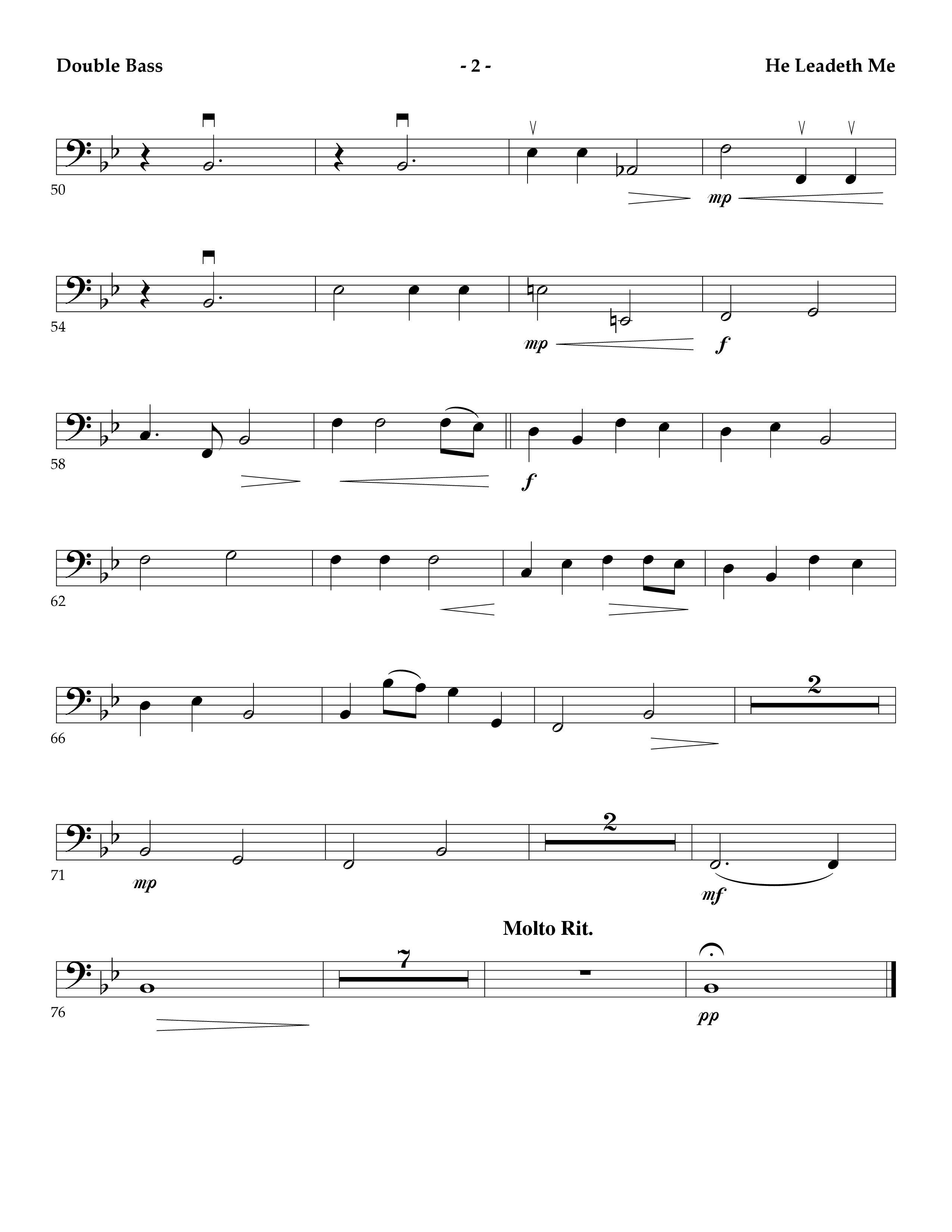 He Leadeth Me (Instrumental) Double Bass (Lifeway Worship / Arr. Mark Johnson)