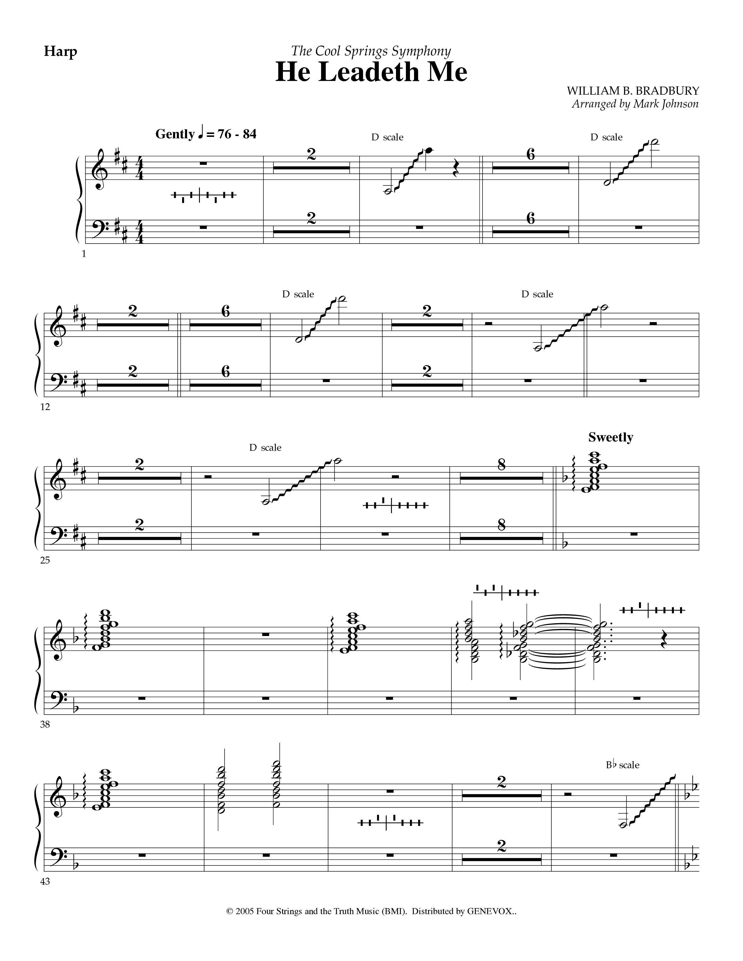 He Leadeth Me (Instrumental) Harp (Lifeway Worship / Arr. Mark Johnson)