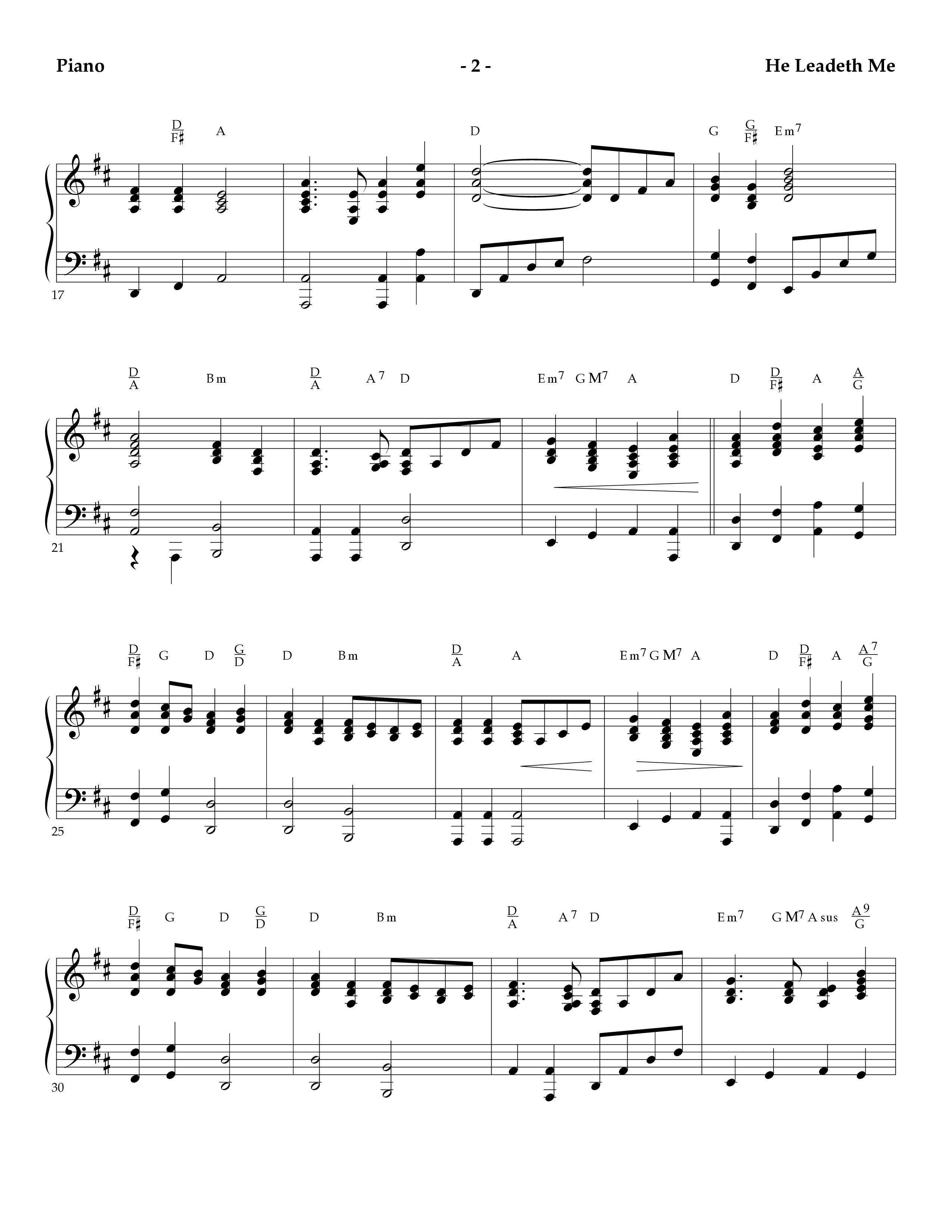 He Leadeth Me (Instrumental) Piano Sheet (Lifeway Worship / Arr. Mark Johnson)