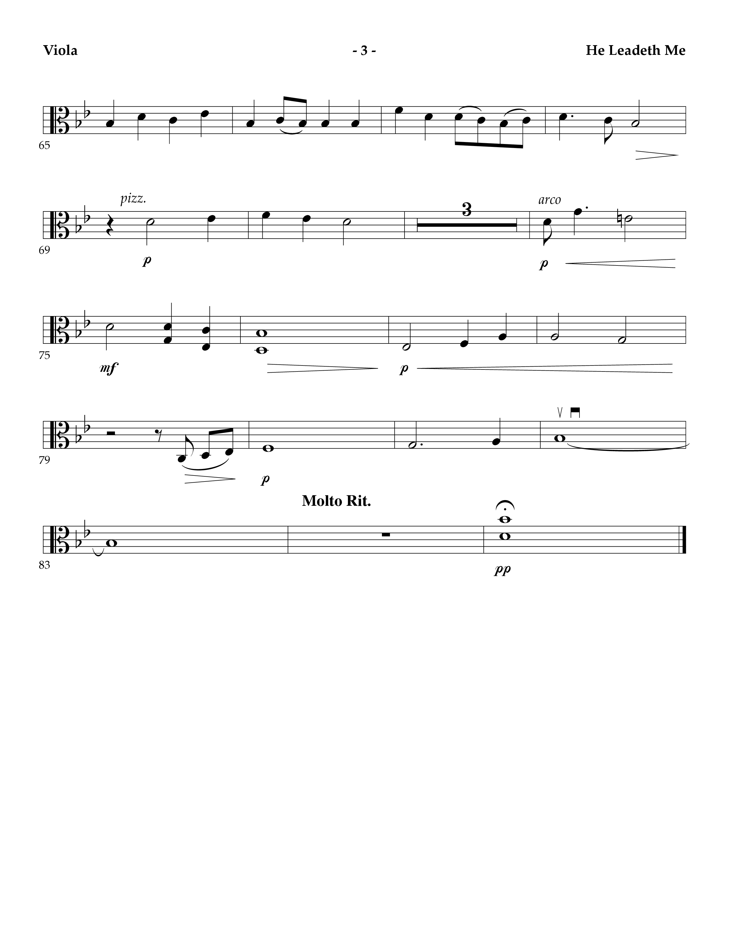 He Leadeth Me (Instrumental) Viola (Lifeway Worship / Arr. Mark Johnson)