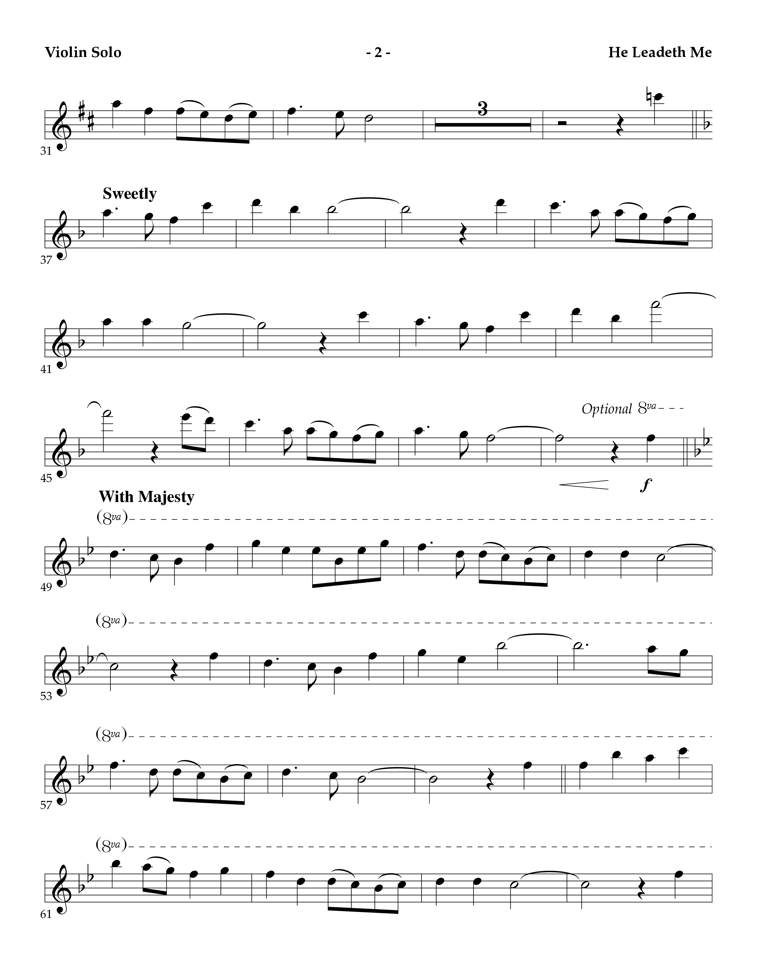 He Leadeth Me (Instrumental) Violin Solo (Lifeway Worship / Arr. Mark Johnson)