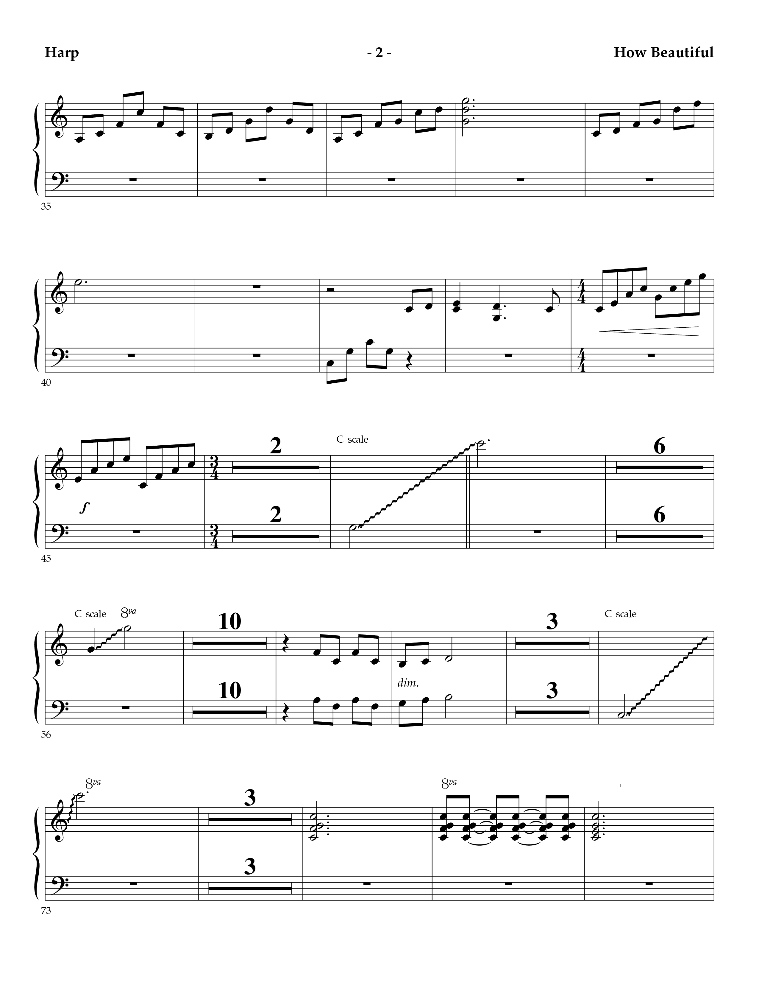 How Beautiful (Instrumental) Harp (Lifeway Worship / Arr. Mark Johnson)
