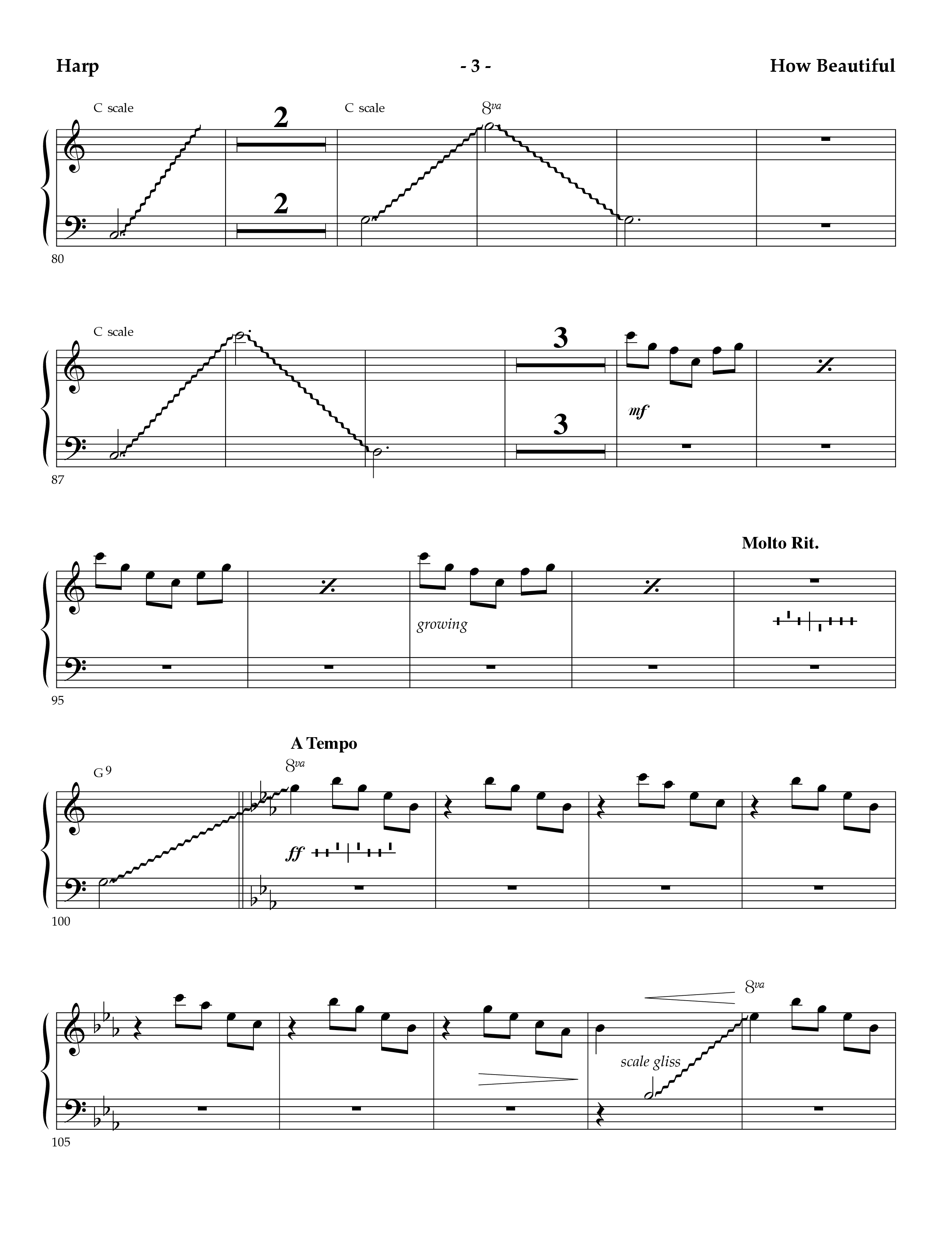 How Beautiful (Instrumental) Harp (Lifeway Worship / Arr. Mark Johnson)