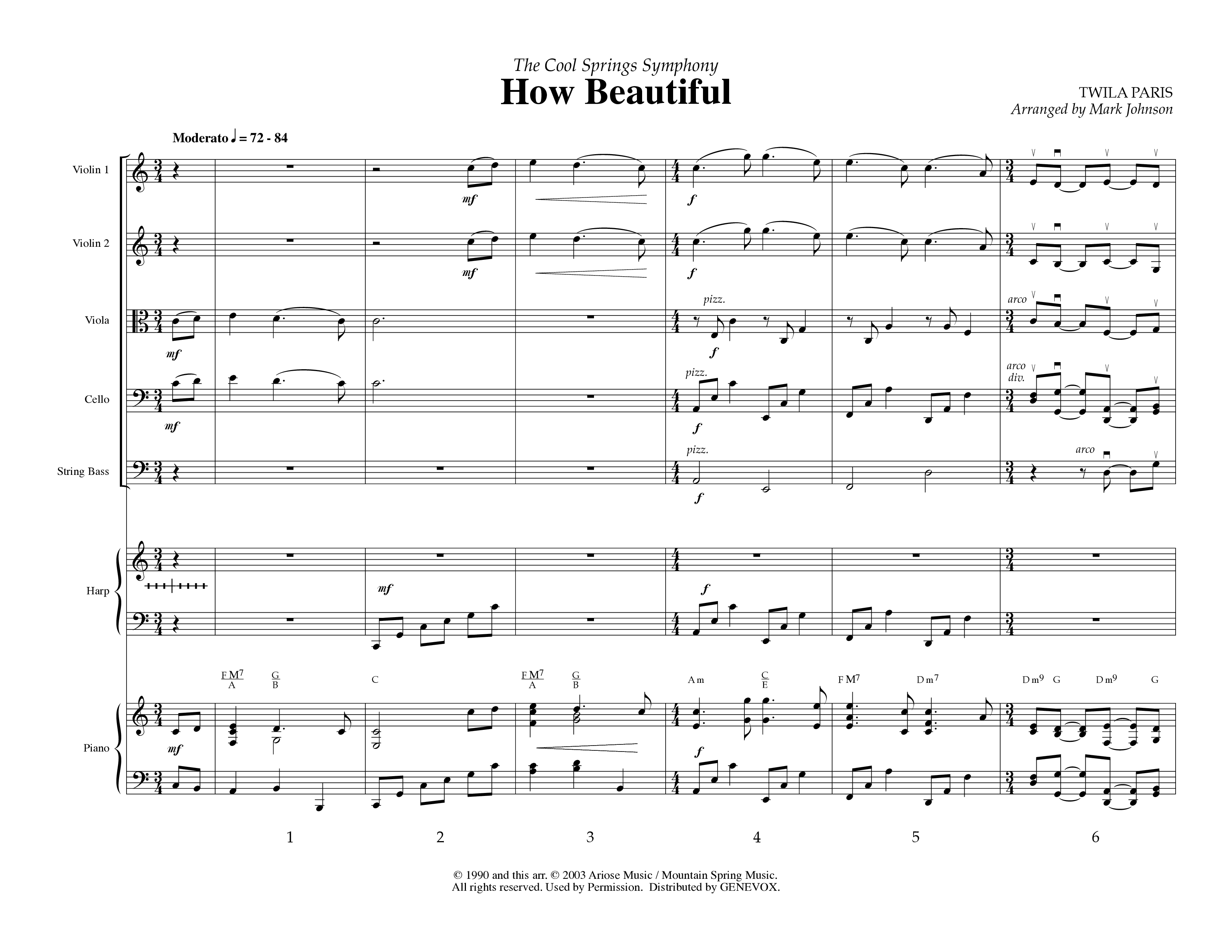 How Beautiful (Instrumental) Orchestration (Lifeway Worship / Arr. Mark Johnson)