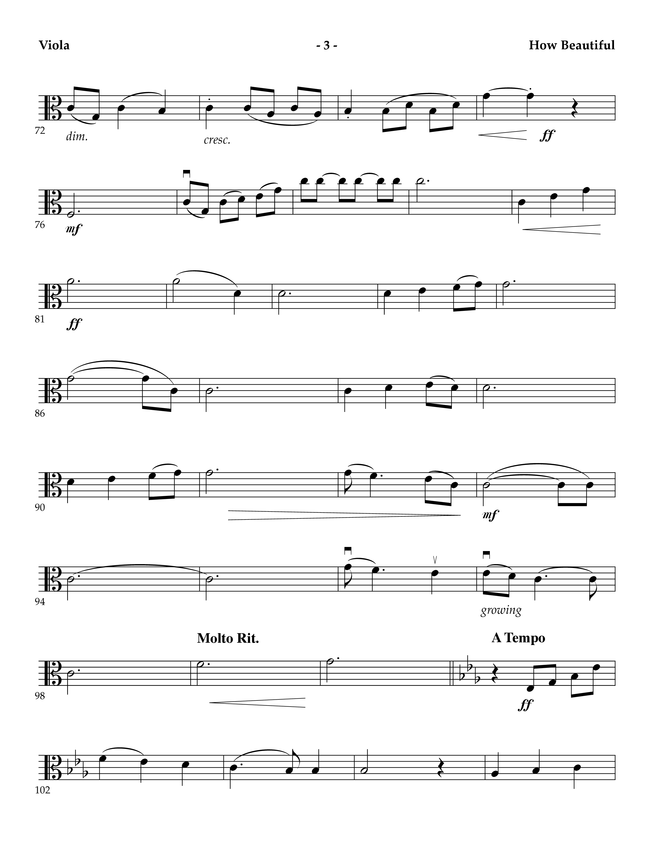 How Beautiful (Instrumental) Viola (Lifeway Worship / Arr. Mark Johnson)