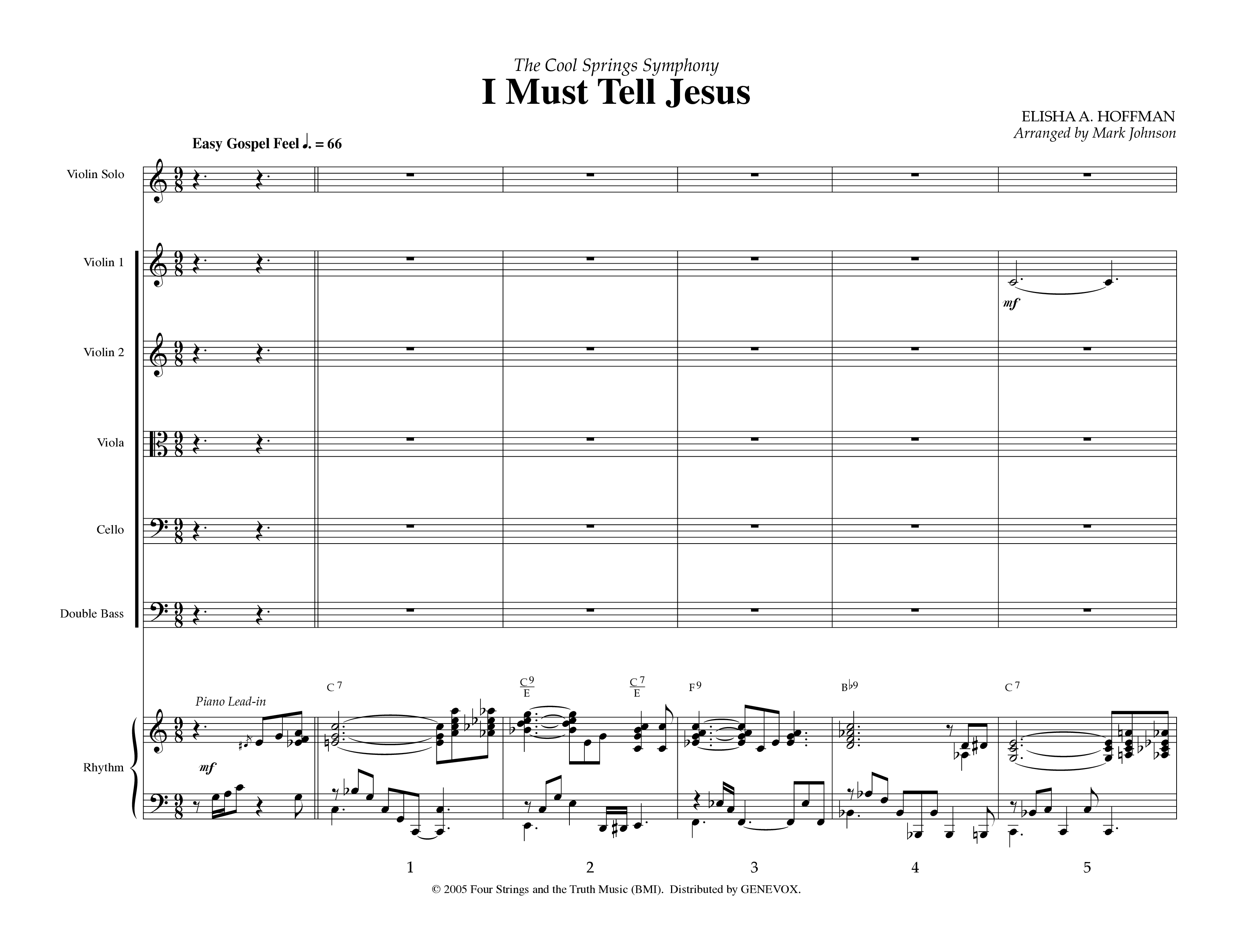 I Must Tell Jesus (Instrumental) Orchestration (Lifeway Worship / Arr. Mark Johnson)