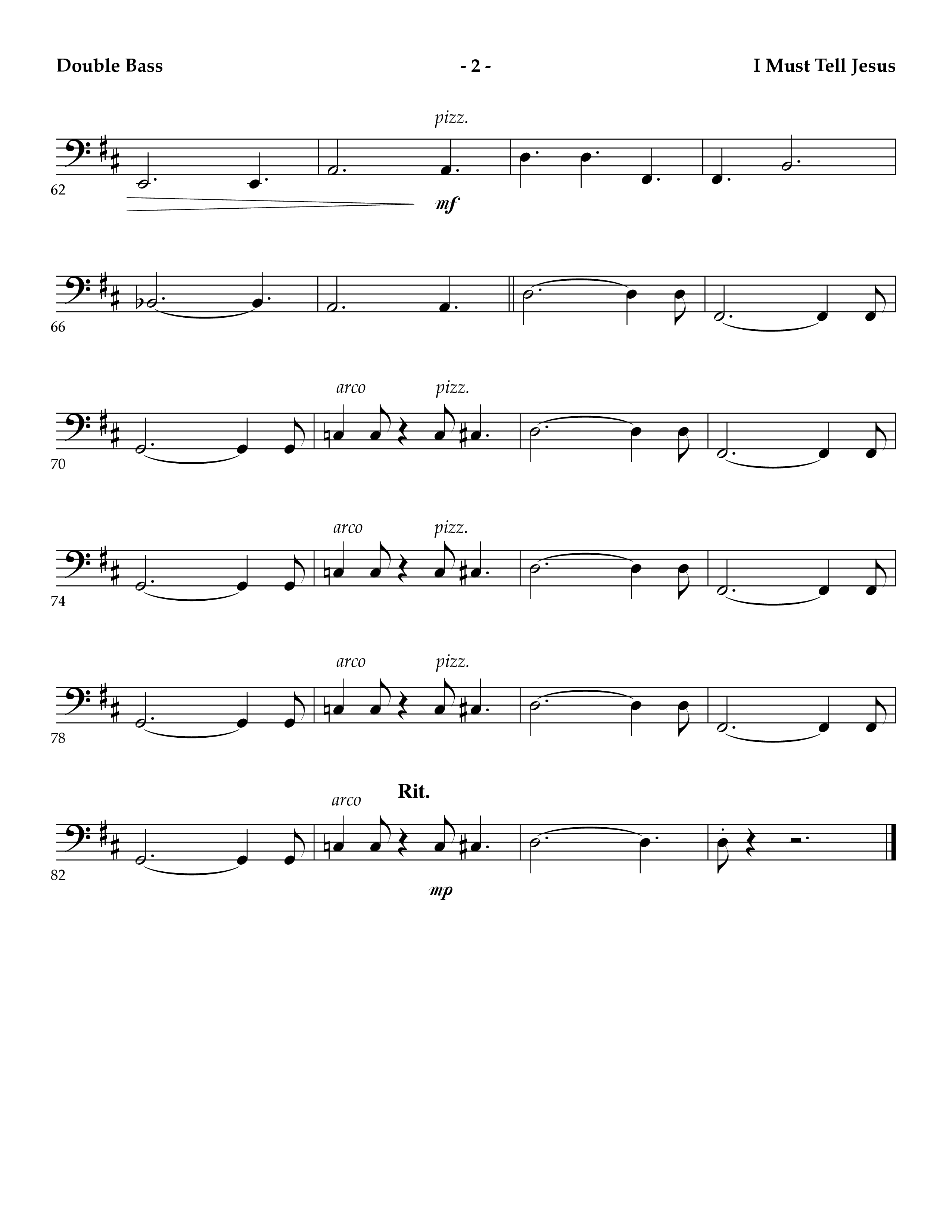 I Must Tell Jesus (Instrumental) Double Bass (Lifeway Worship / Arr. Mark Johnson)