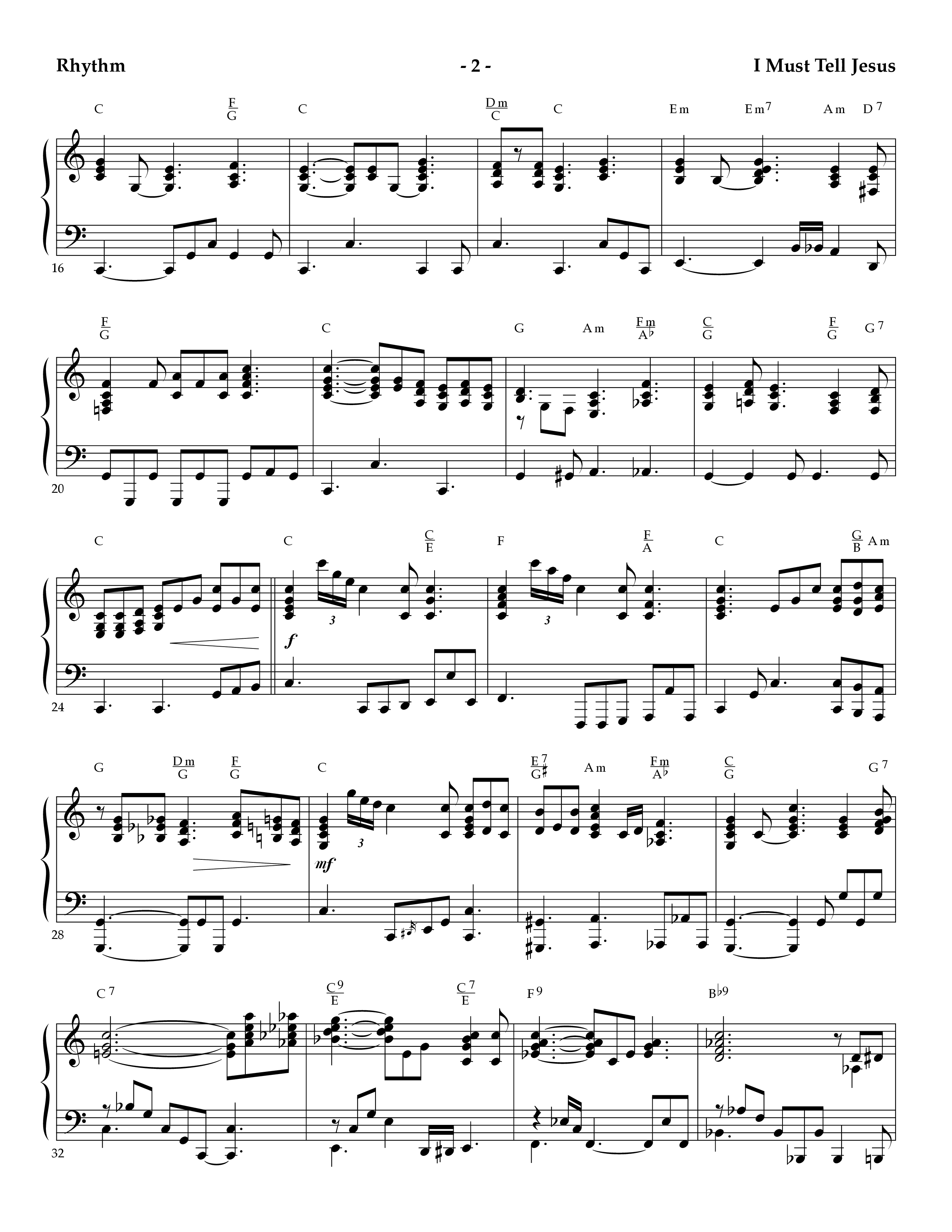 I Must Tell Jesus (Instrumental) Rhythm Chart (Lifeway Worship / Arr. Mark Johnson)