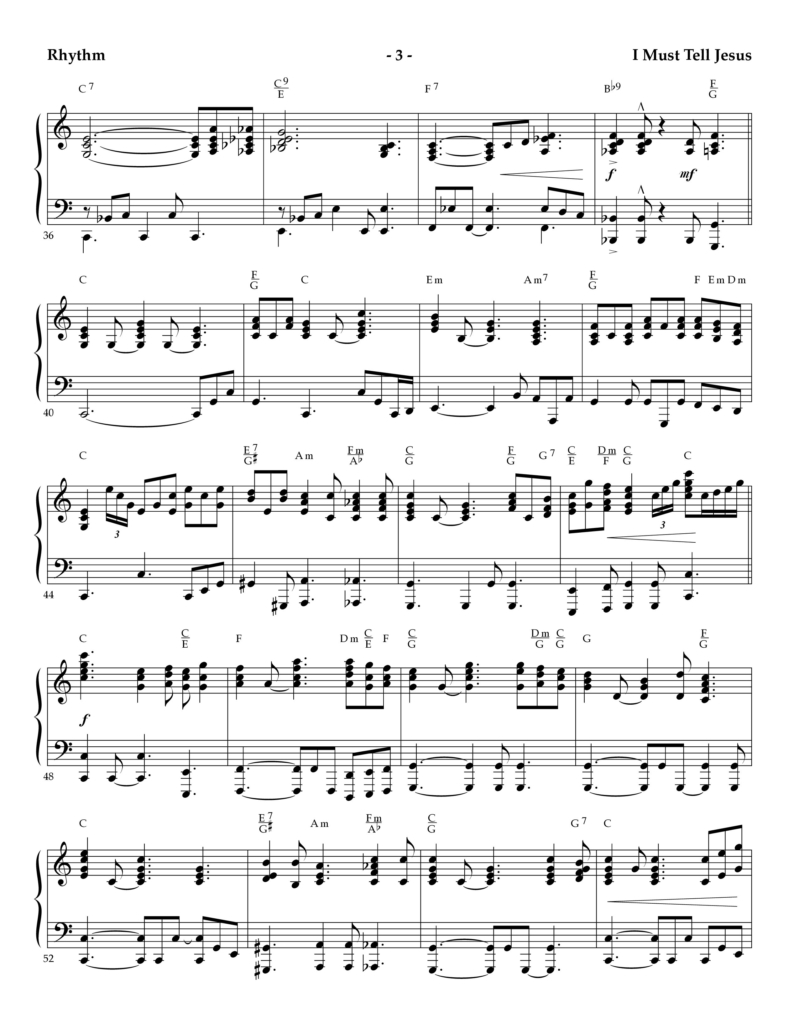 I Must Tell Jesus (Instrumental) Rhythm Chart (Lifeway Worship / Arr. Mark Johnson)