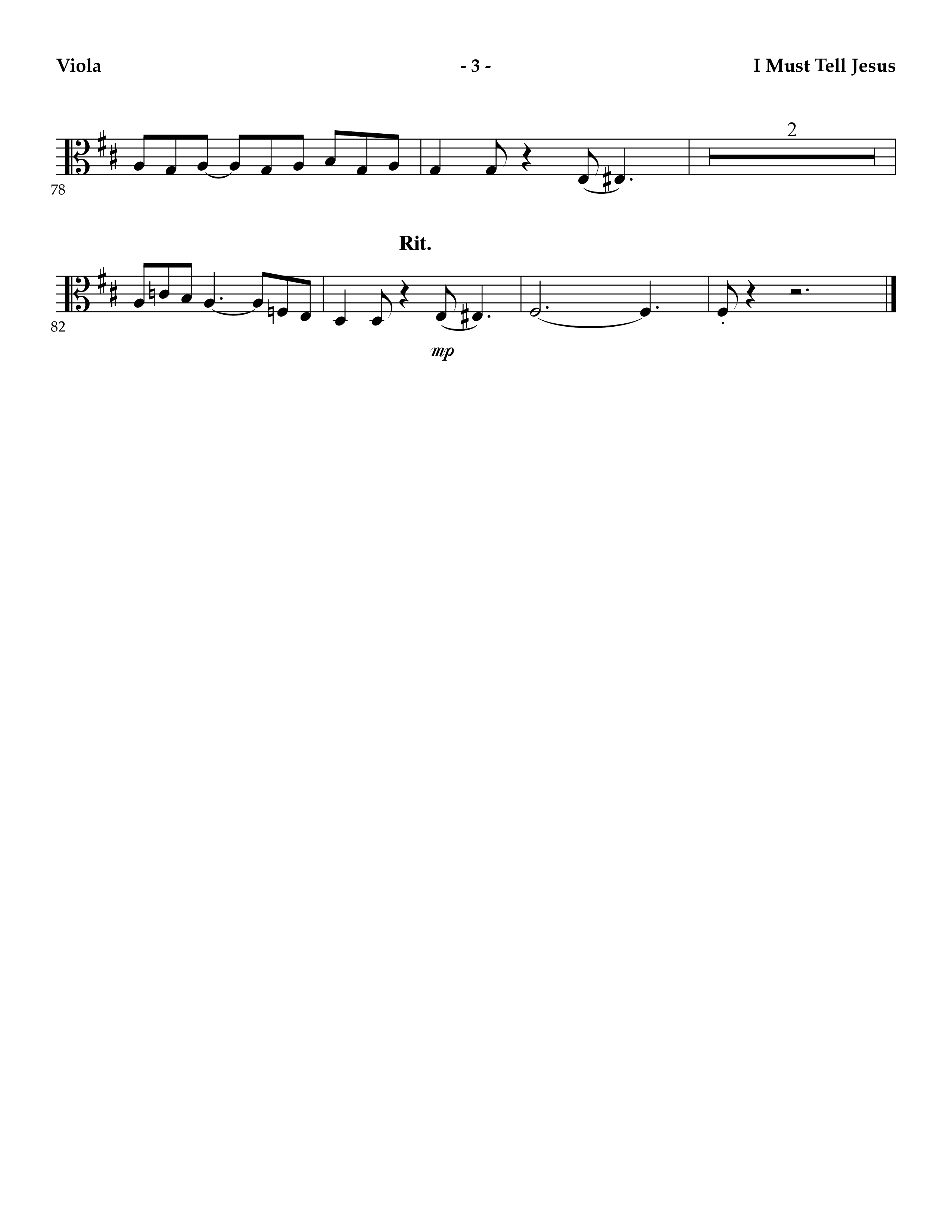 I Must Tell Jesus (Instrumental) Viola (Lifeway Worship / Arr. Mark Johnson)