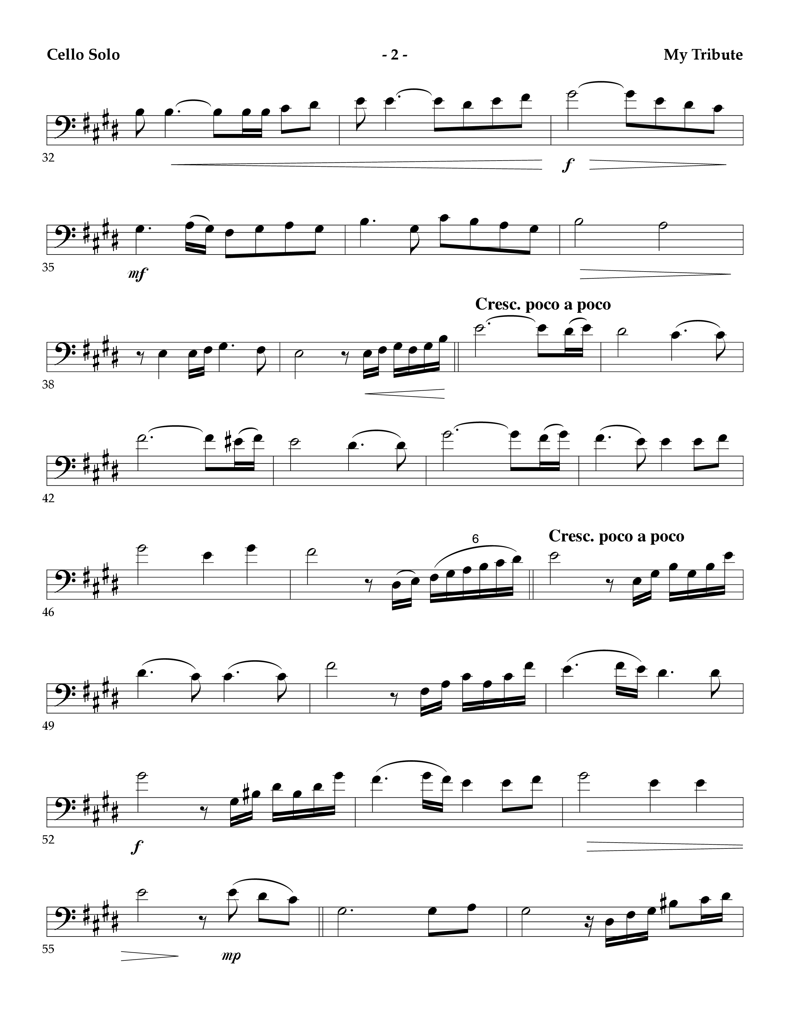 My Tribute (Instrumental) Cello Solo (Lifeway Worship / Arr. Mark Johnson)