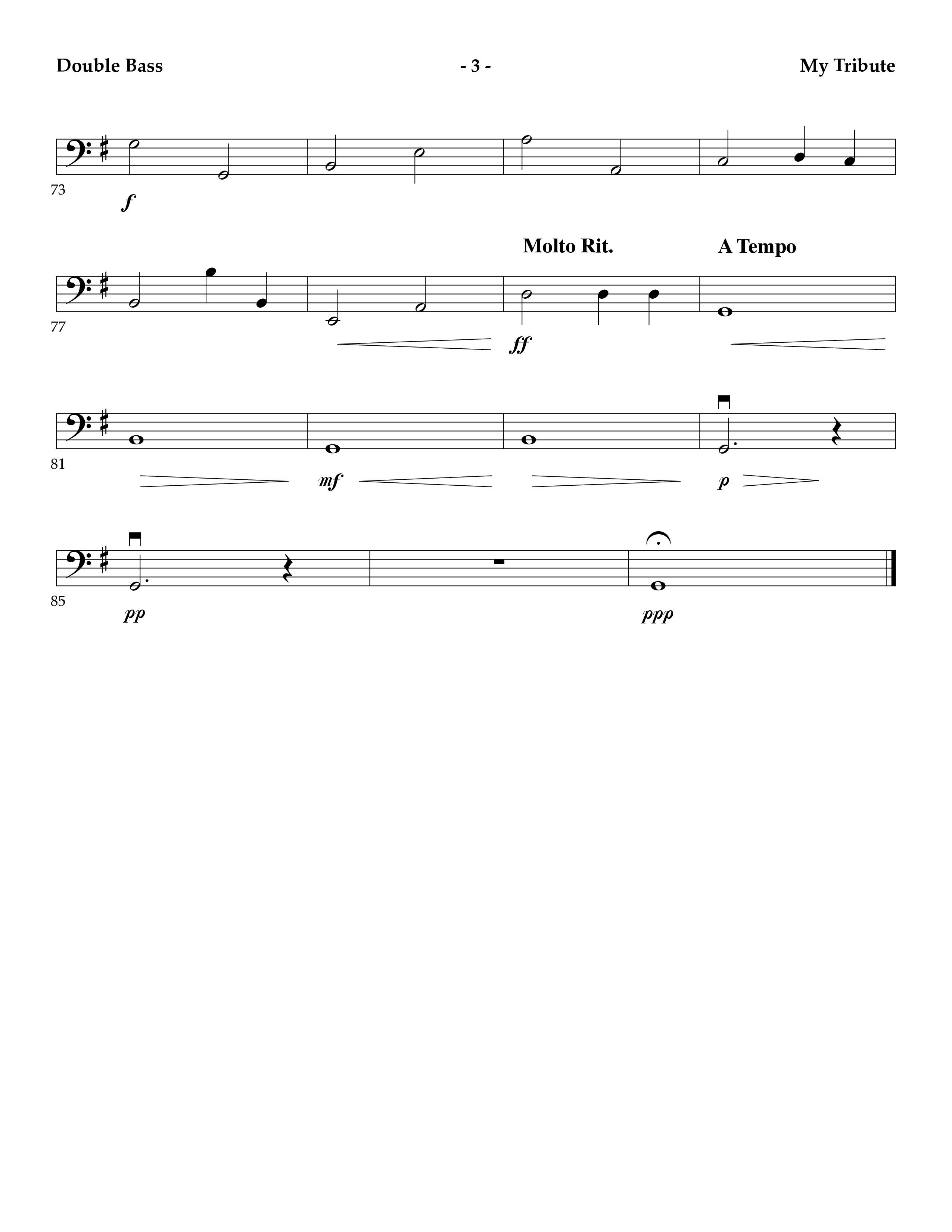 My Tribute (Instrumental) Double Bass (Lifeway Worship / Arr. Mark Johnson)