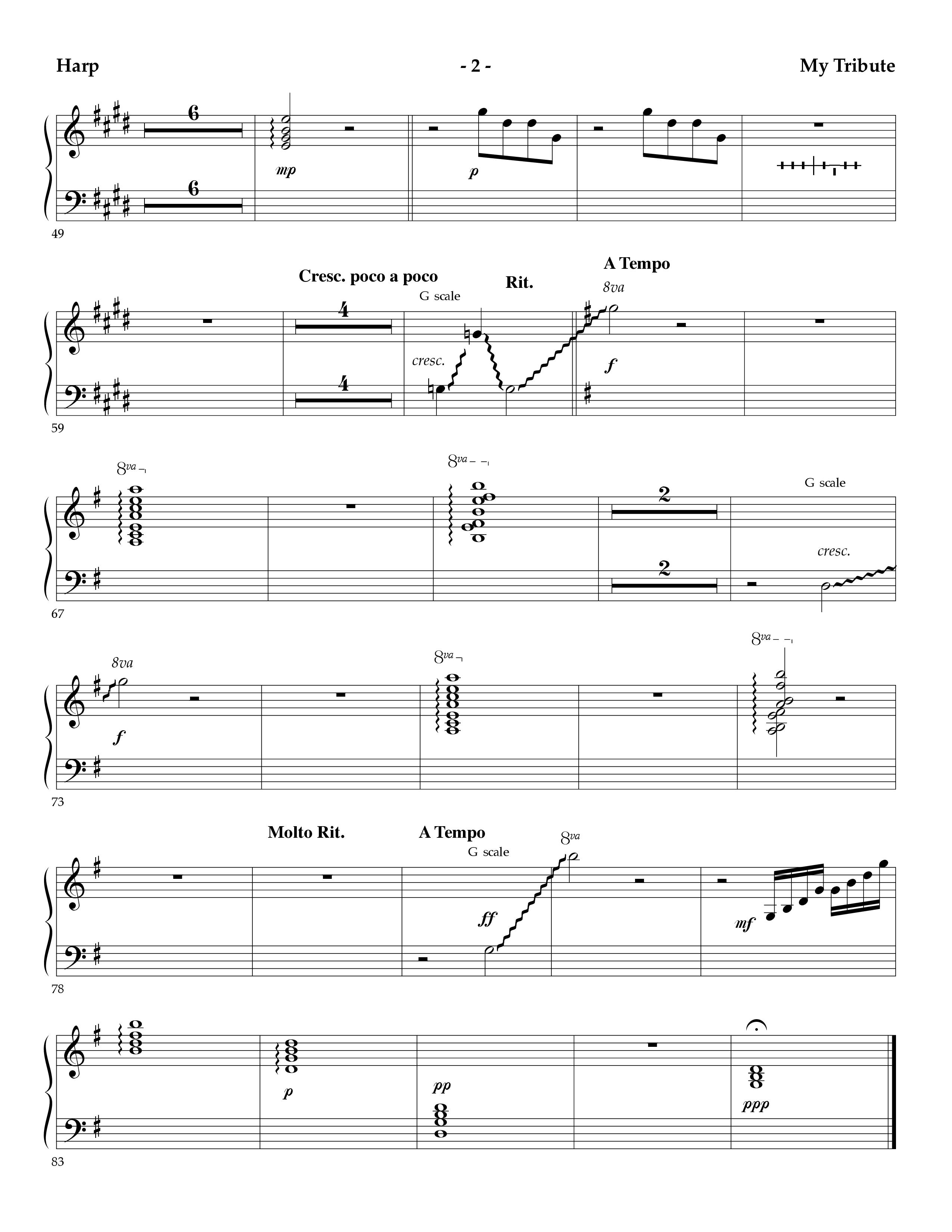 My Tribute (Instrumental) Harp (Lifeway Worship / Arr. Mark Johnson)