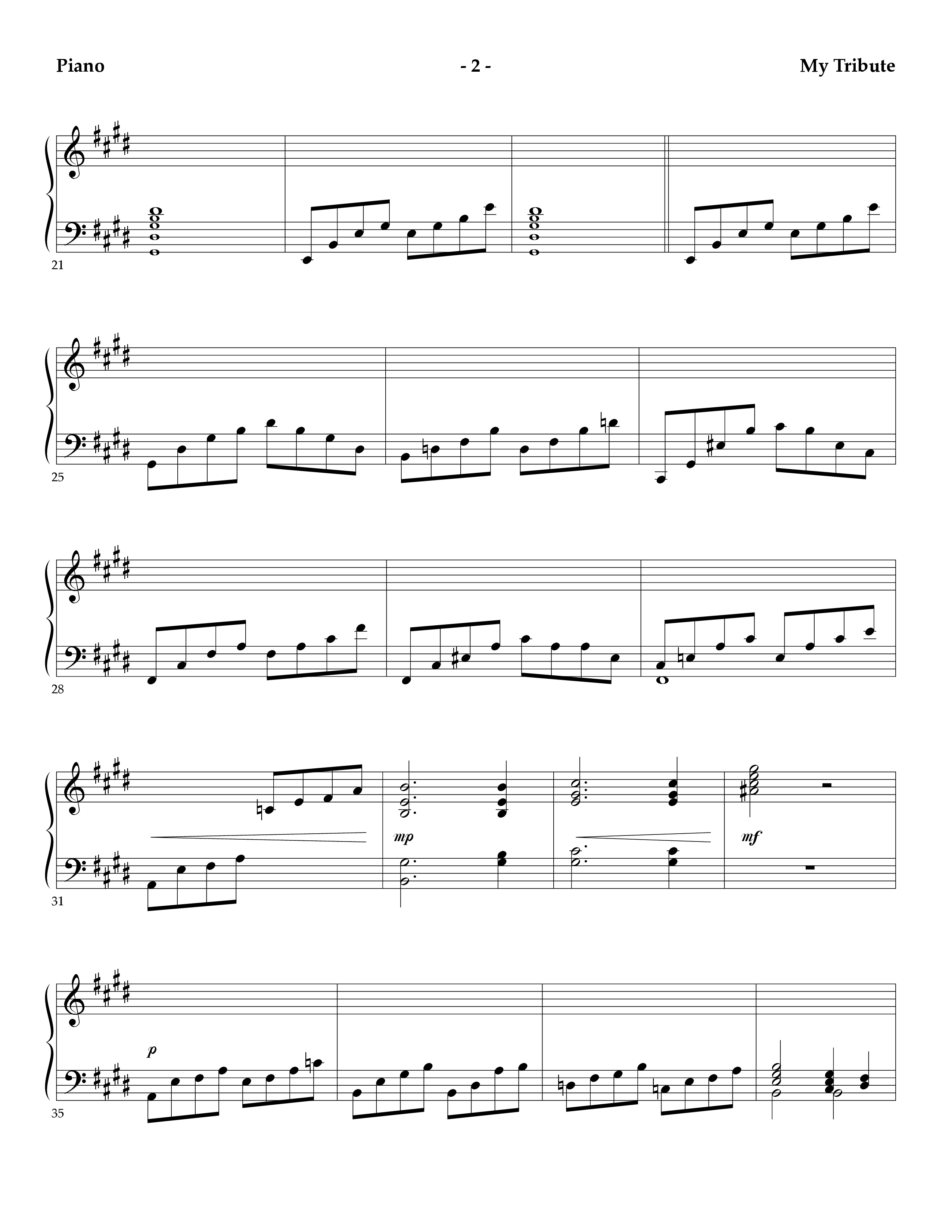 My Tribute (Instrumental) Piano Sheet (Lifeway Worship / Arr. Mark Johnson)