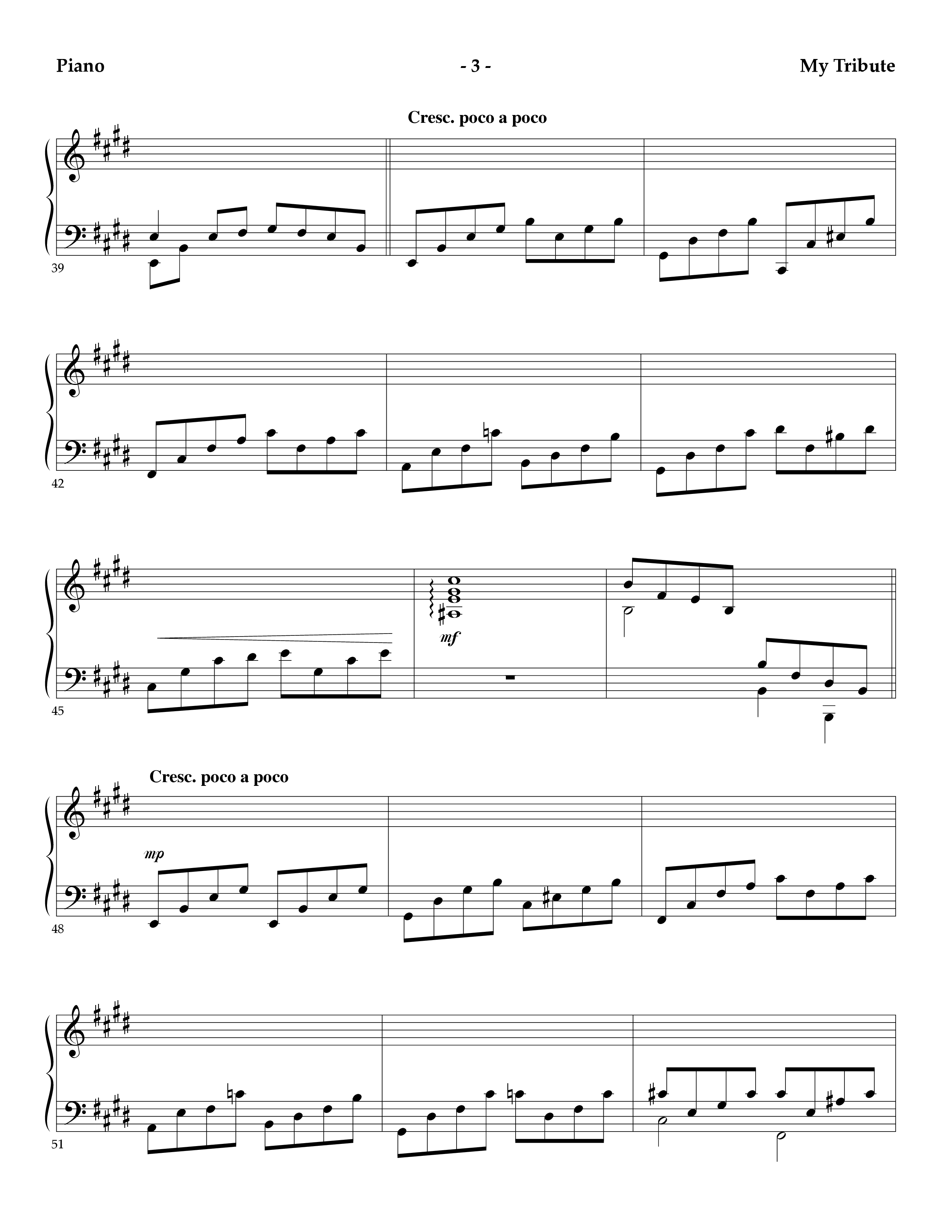 My Tribute (Instrumental) Piano Sheet (Lifeway Worship / Arr. Mark Johnson)