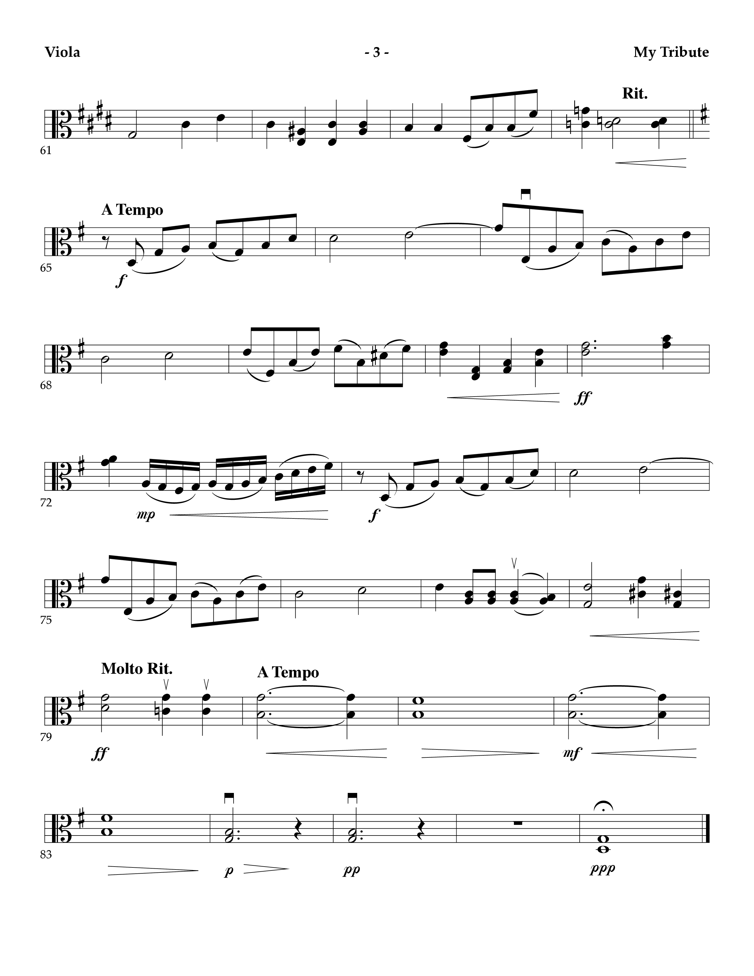 My Tribute (Instrumental) Viola (Lifeway Worship / Arr. Mark Johnson)