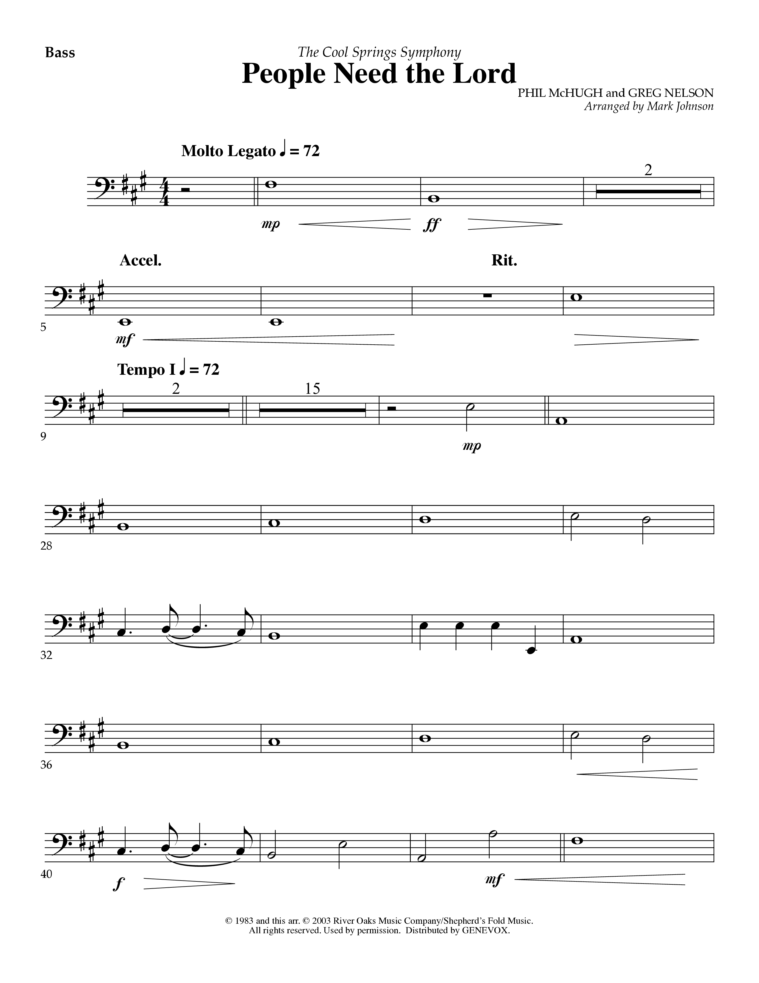 People Need The Lord (Instrumental) Bari Sax (Lifeway Worship / Arr. Mark Johnson)