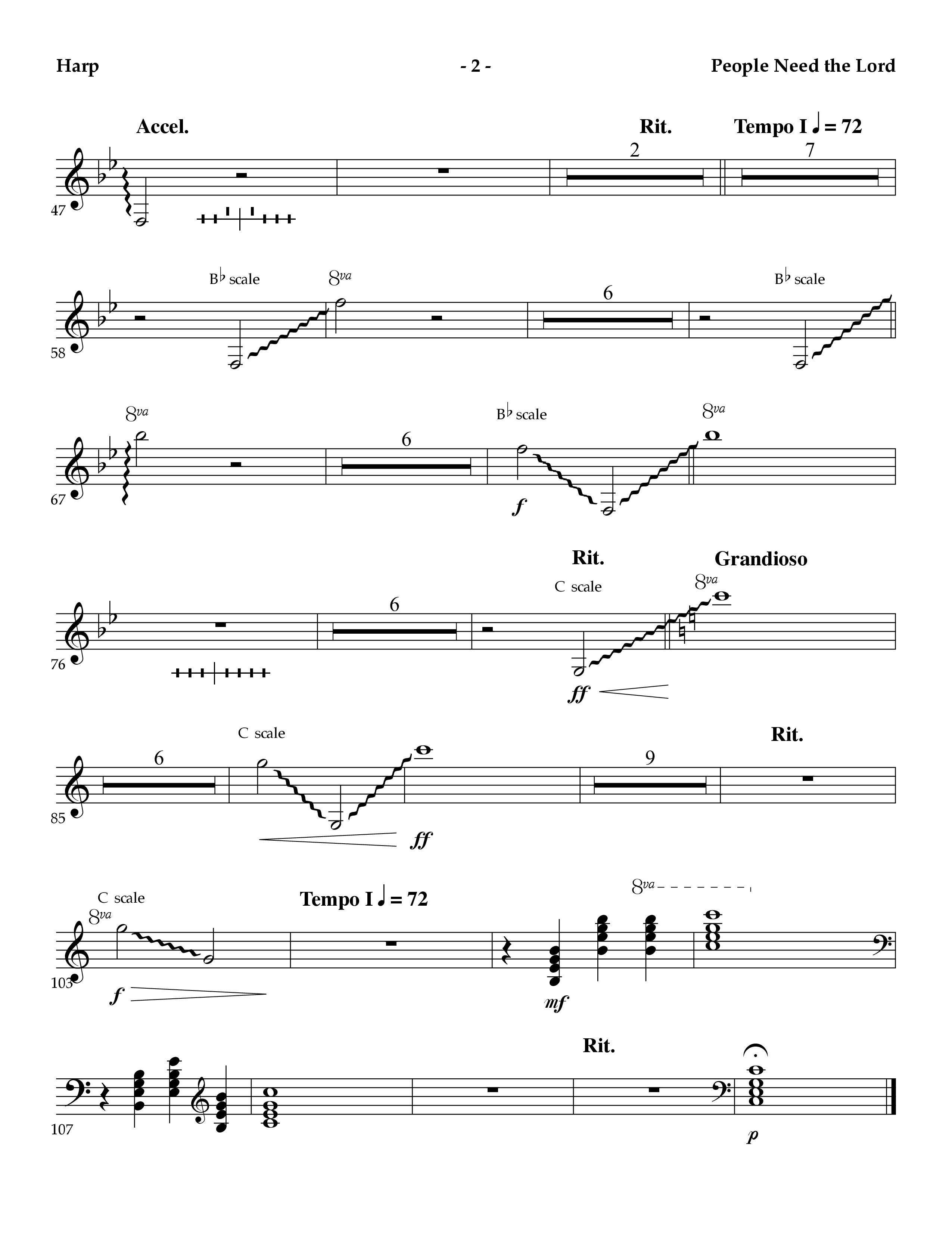 People Need The Lord (Instrumental) Harp (Lifeway Worship / Arr. Mark Johnson)