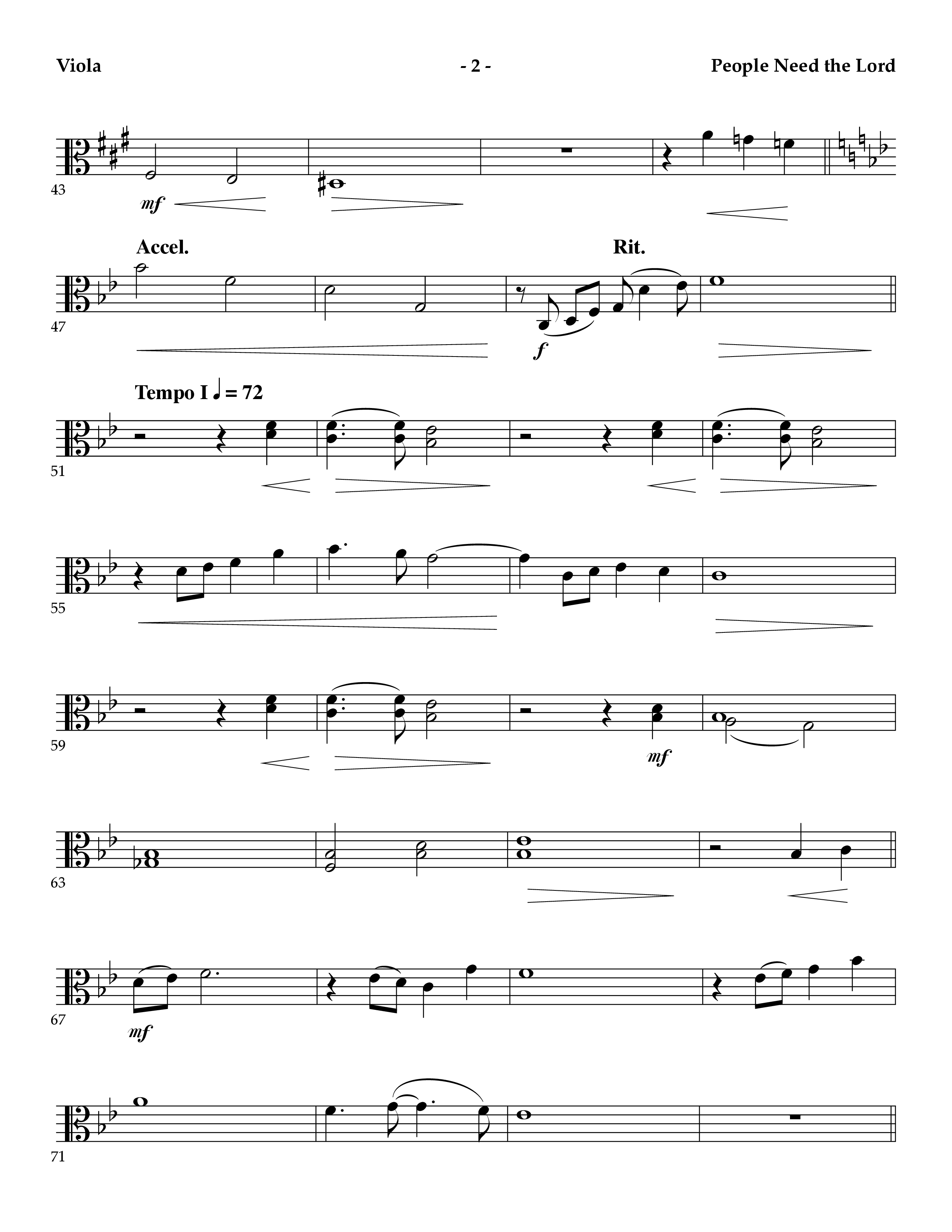 People Need The Lord (Instrumental) Viola (Lifeway Worship / Arr. Mark Johnson)