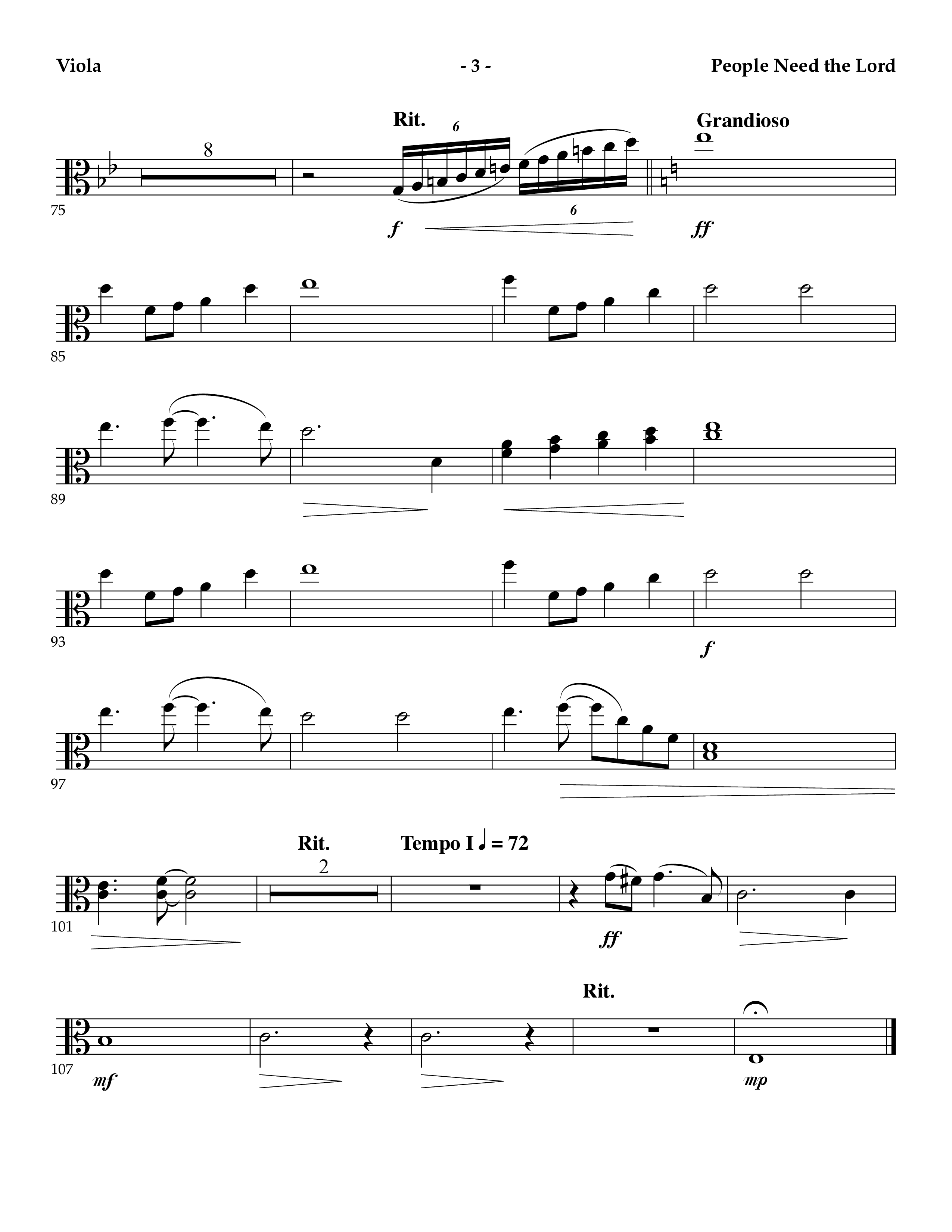 People Need The Lord (Instrumental) Viola (Lifeway Worship / Arr. Mark Johnson)