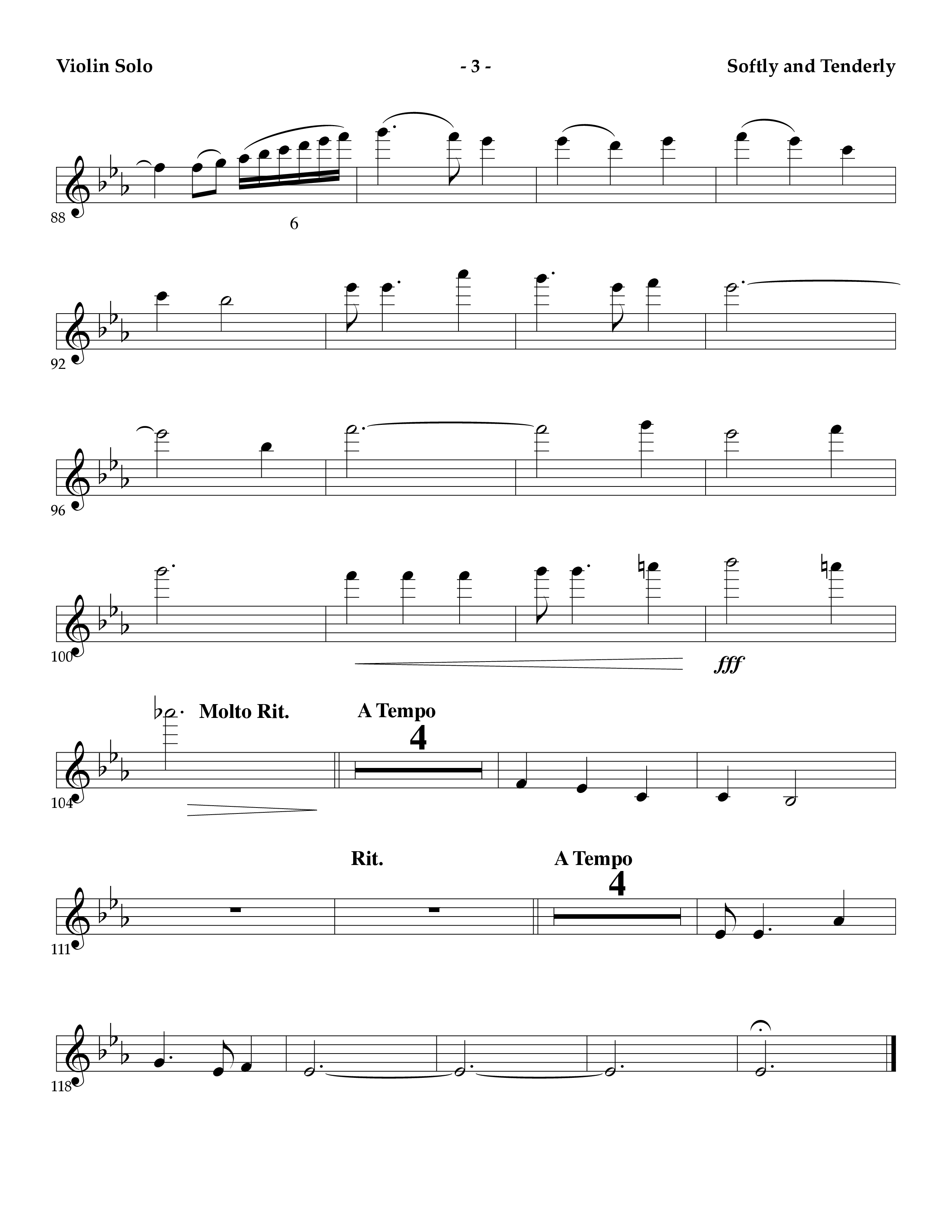 Softly And Tenderly (Instrumental) Violin Solo (Lifeway Worship / Arr. Mark Johnson)