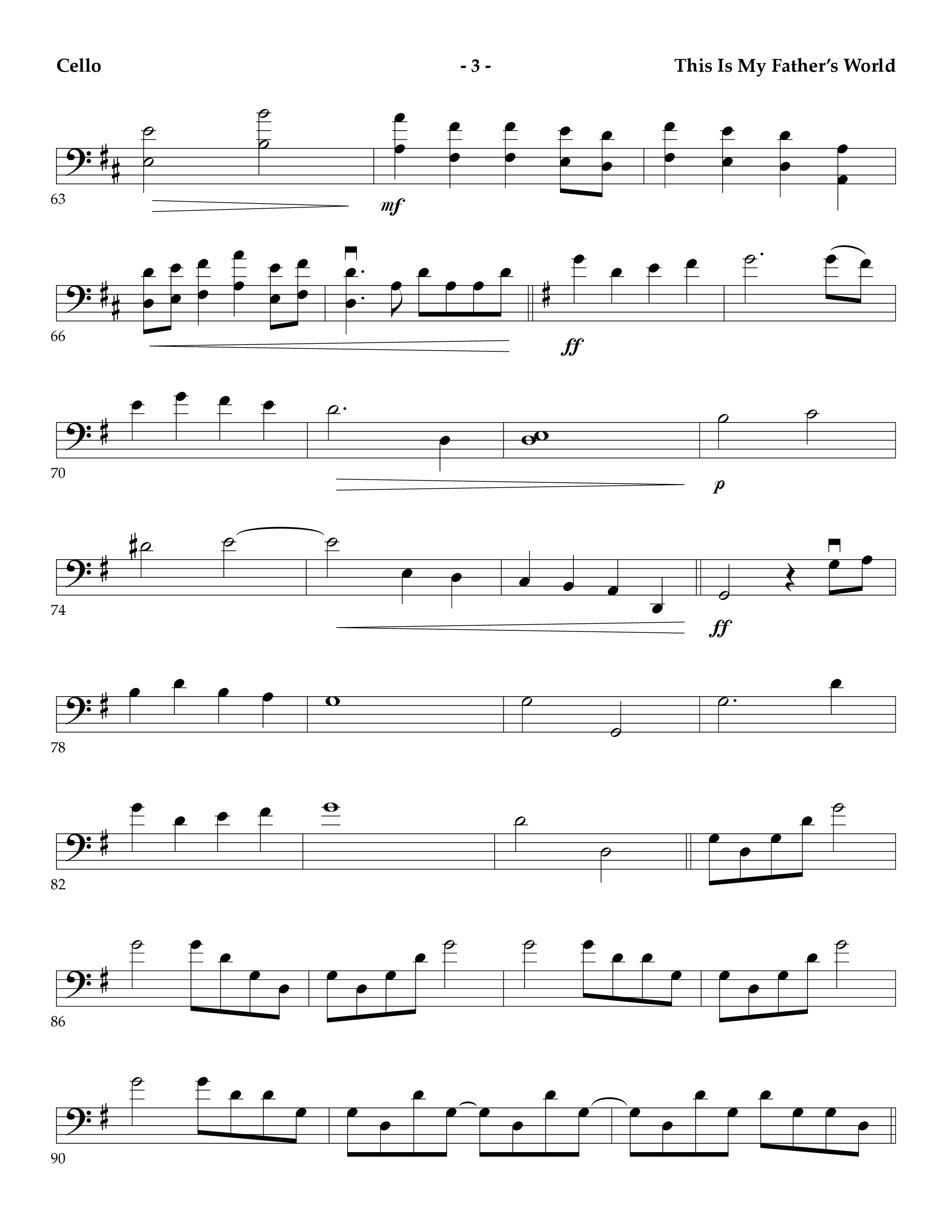 This Is My Father's World (Instrumental) Cello (Lifeway Worship / Arr. Mark Johnson)