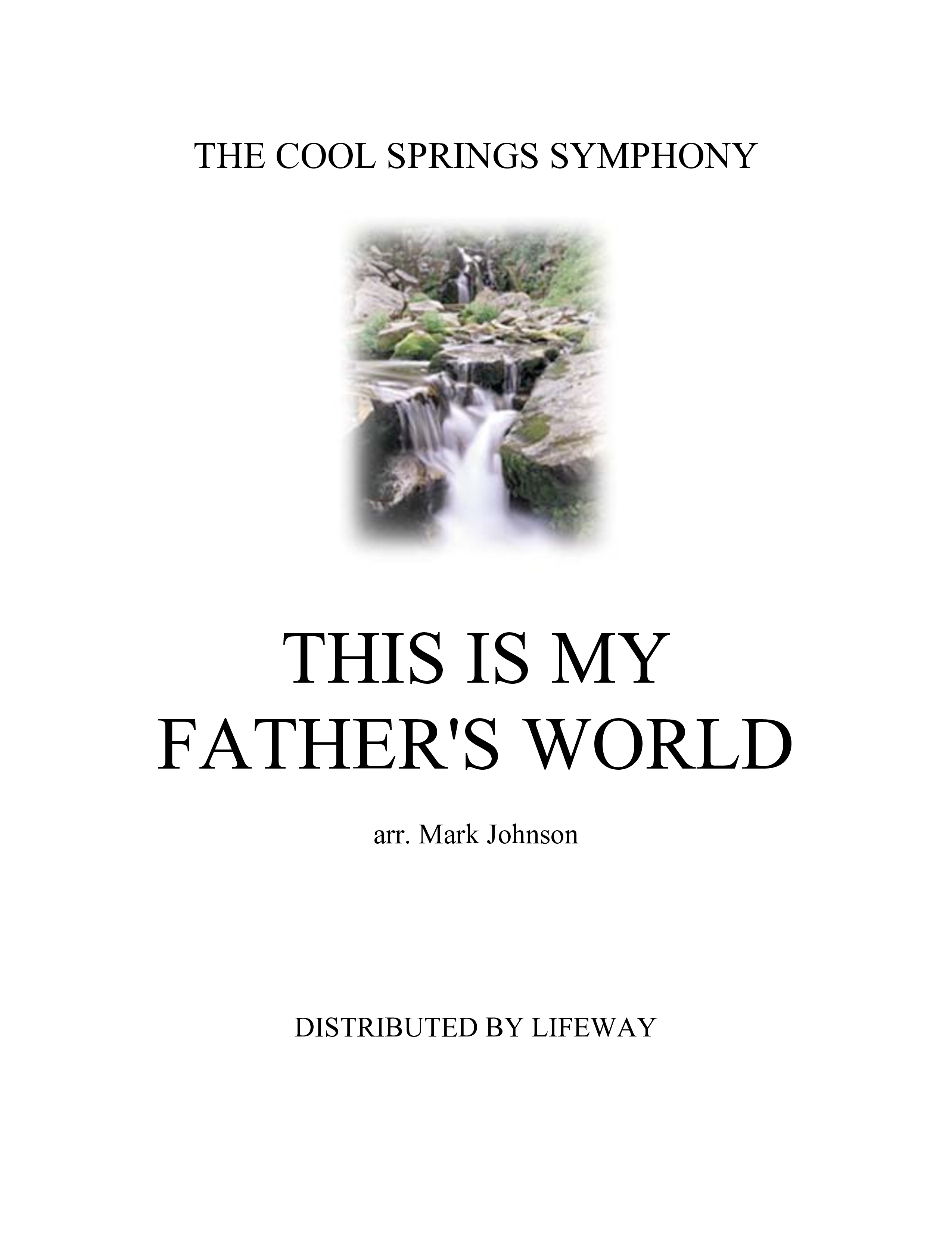This Is My Father's World (Instrumental) Cover Sheet (Lifeway Worship / Arr. Mark Johnson)
