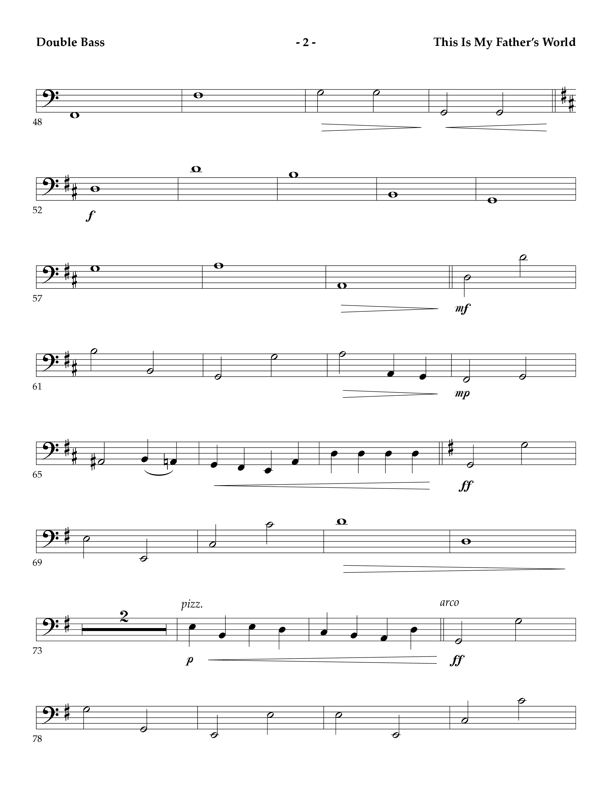 This Is My Father's World (Instrumental) Double Bass (Lifeway Worship / Arr. Mark Johnson)