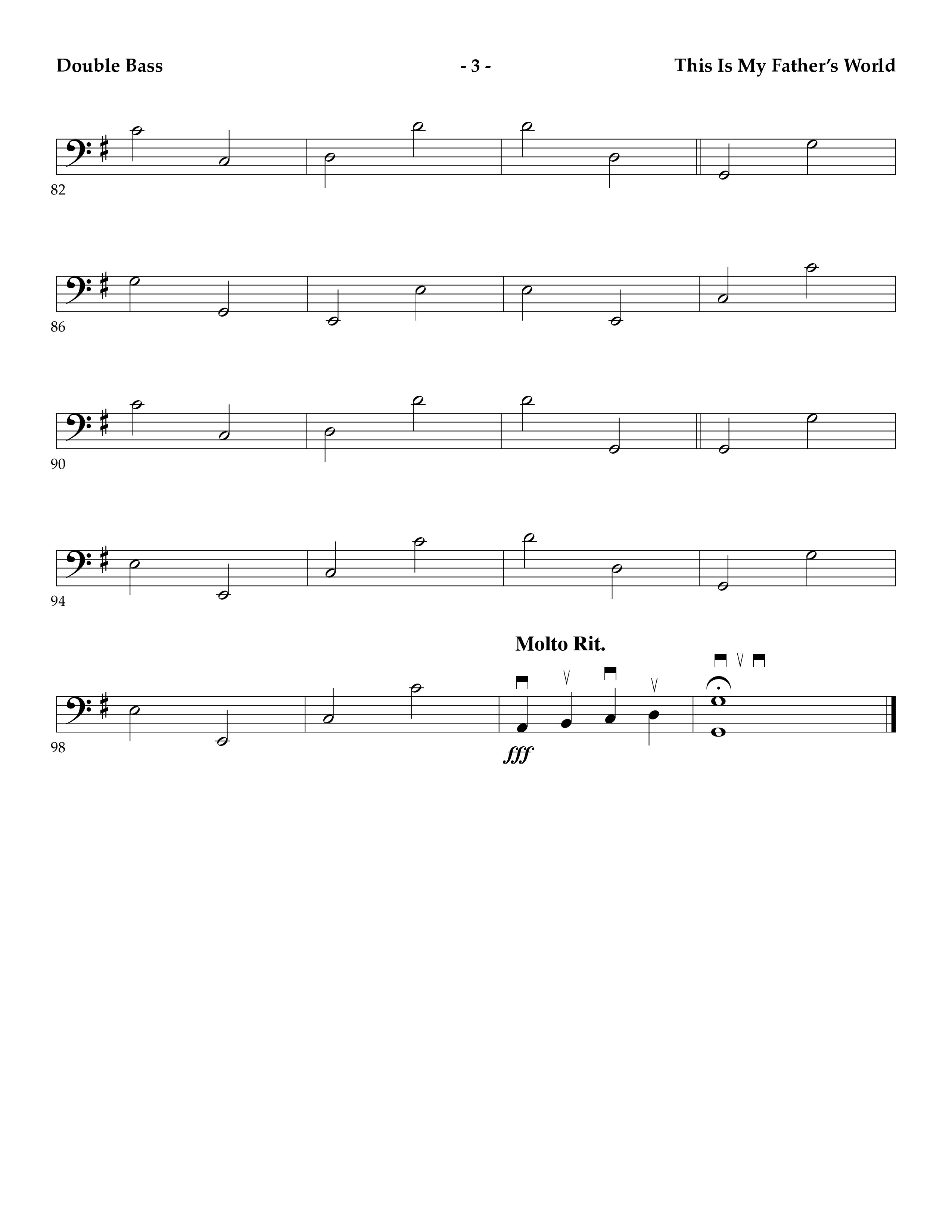 This Is My Father's World (Instrumental) Double Bass (Lifeway Worship / Arr. Mark Johnson)