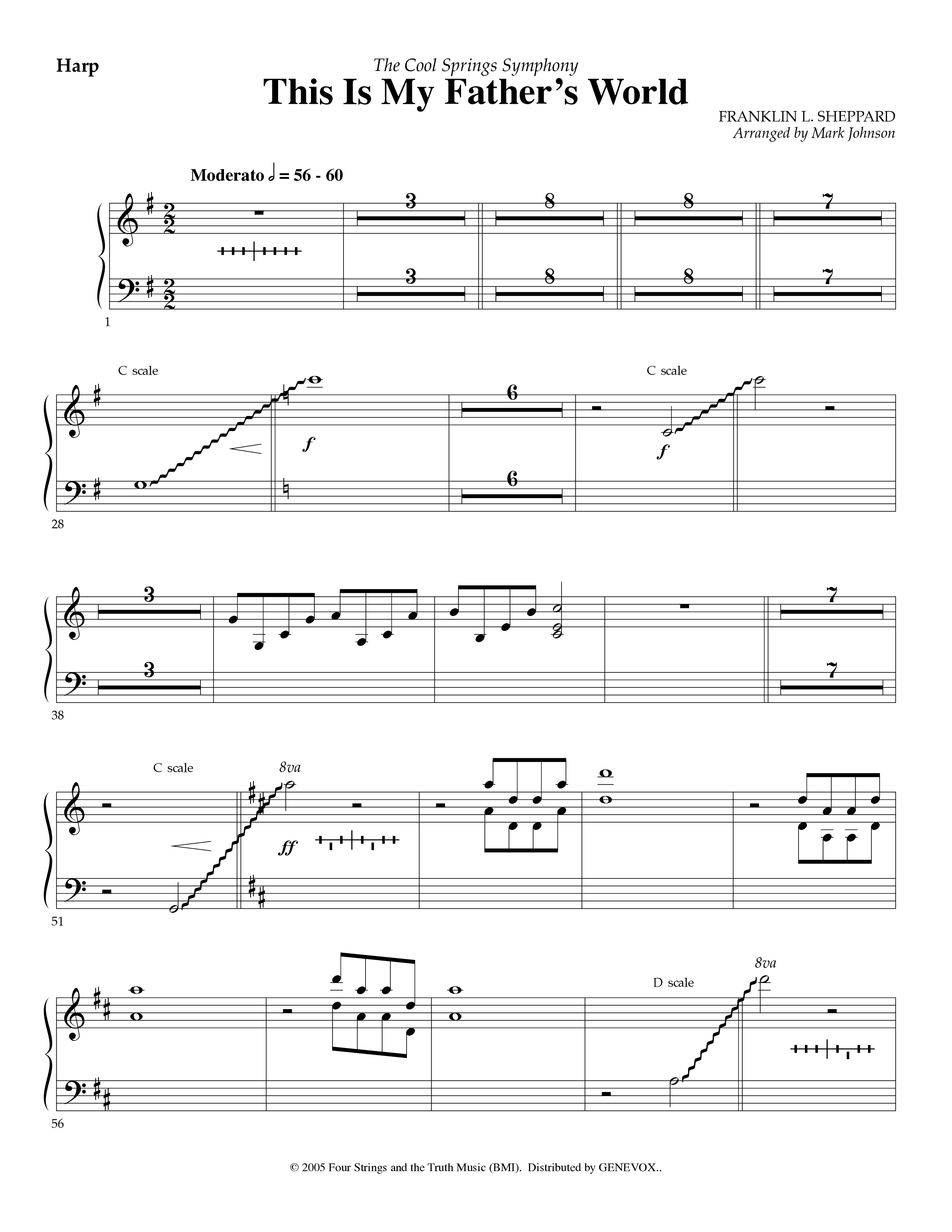 This Is My Father's World (Instrumental) Harp (Lifeway Worship / Arr. Mark Johnson)