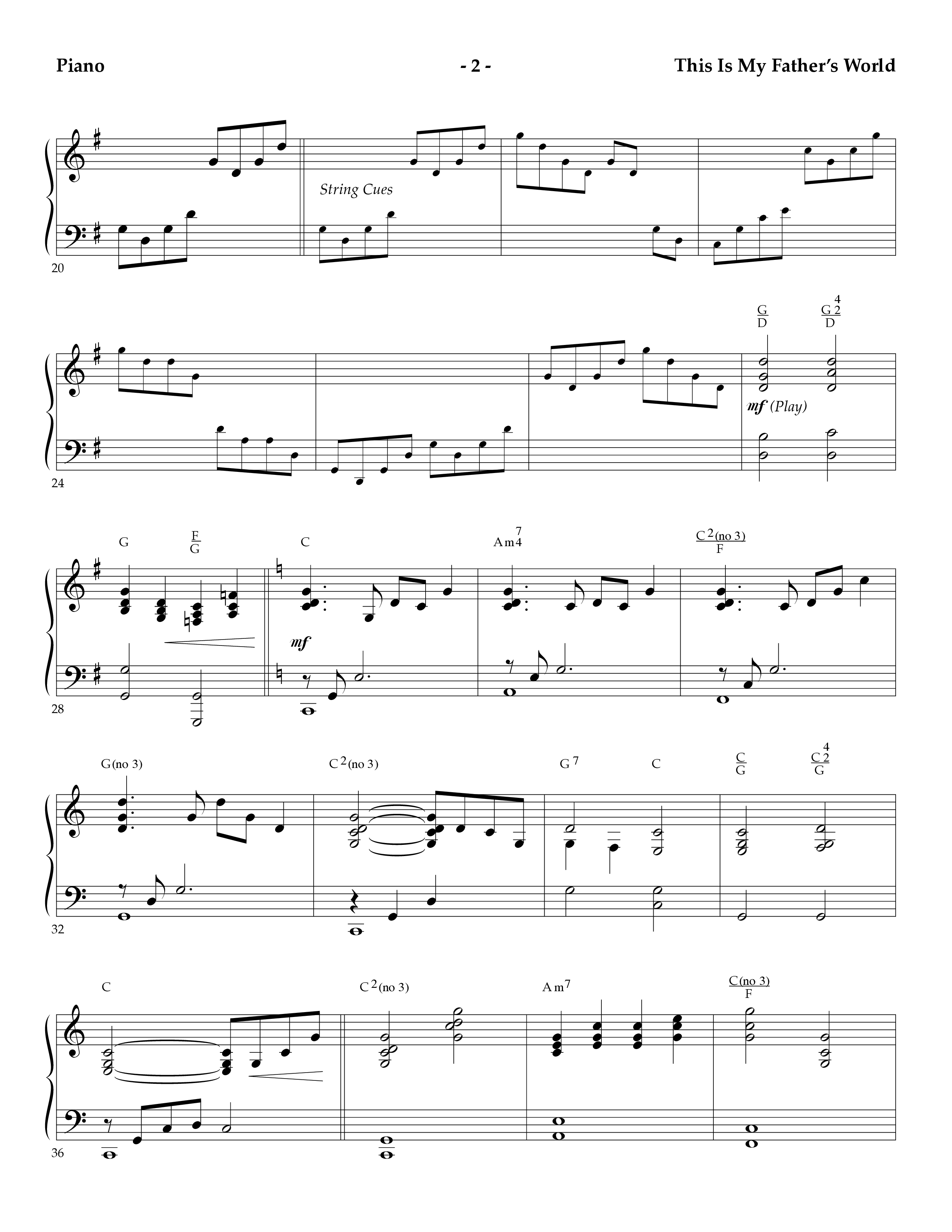 This Is My Father's World (Instrumental) Piano Sheet (Lifeway Worship / Arr. Mark Johnson)