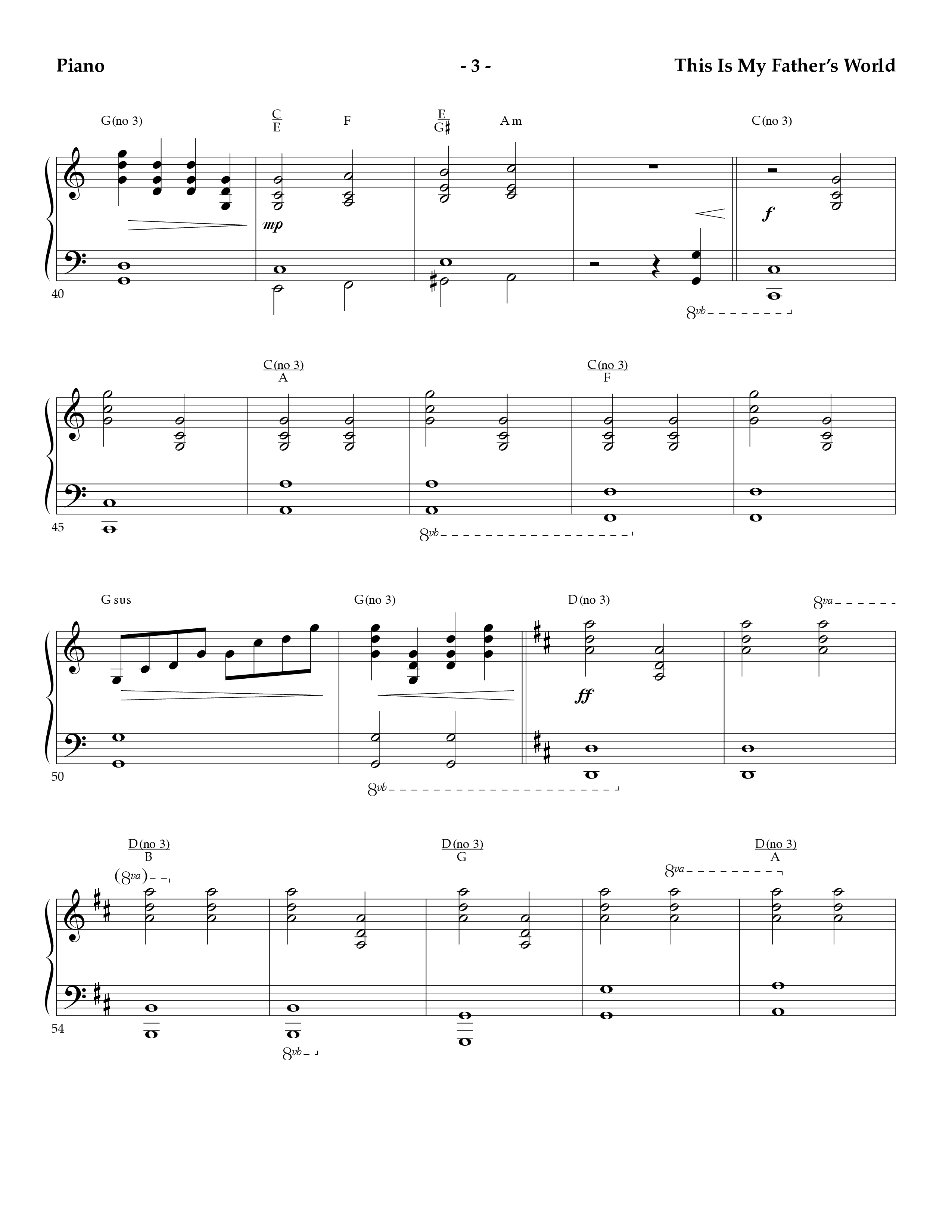 This Is My Father's World (Instrumental) Piano Sheet (Lifeway Worship / Arr. Mark Johnson)