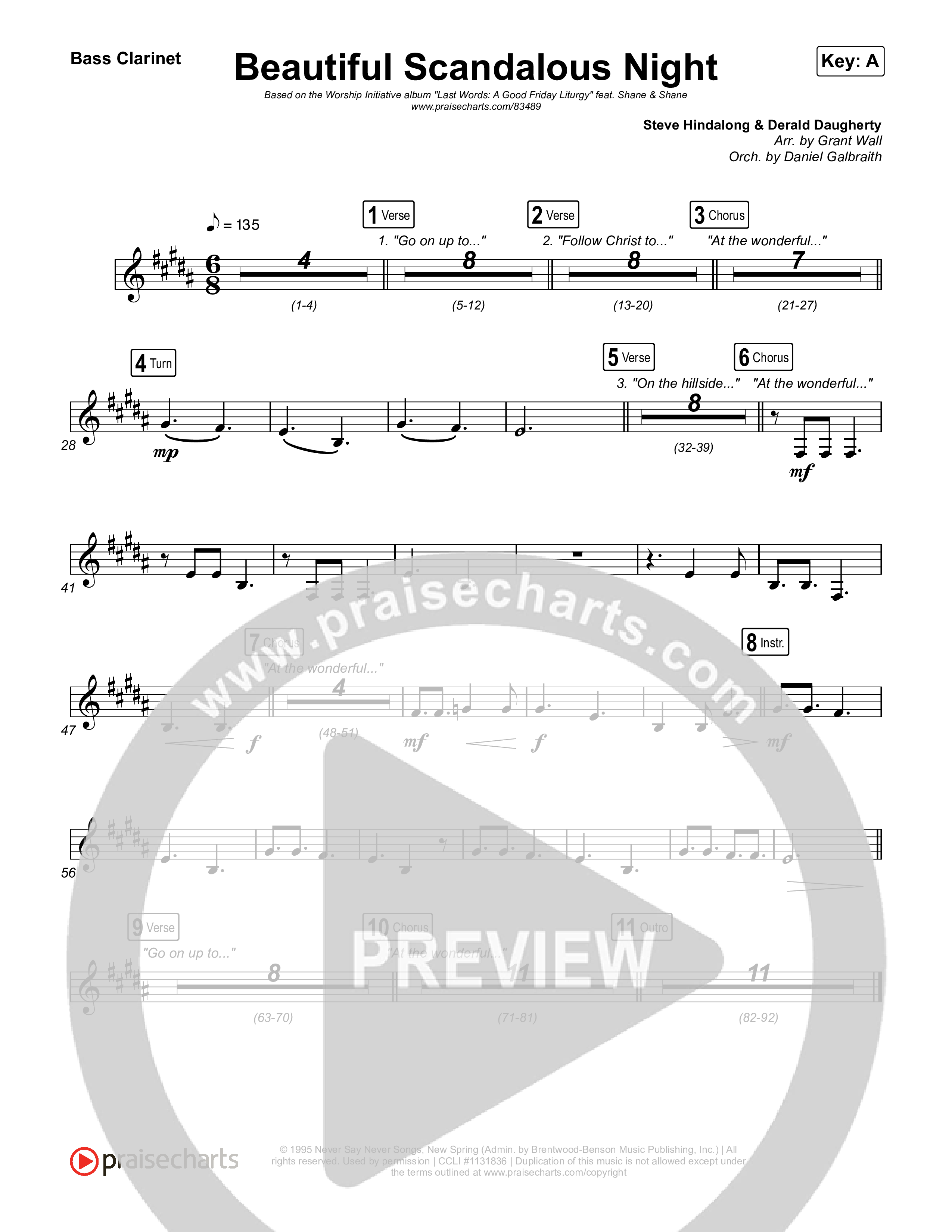 Beautiful Scandalous Night Bass Clarinet (Shane & Shane / The Worship Initiative)