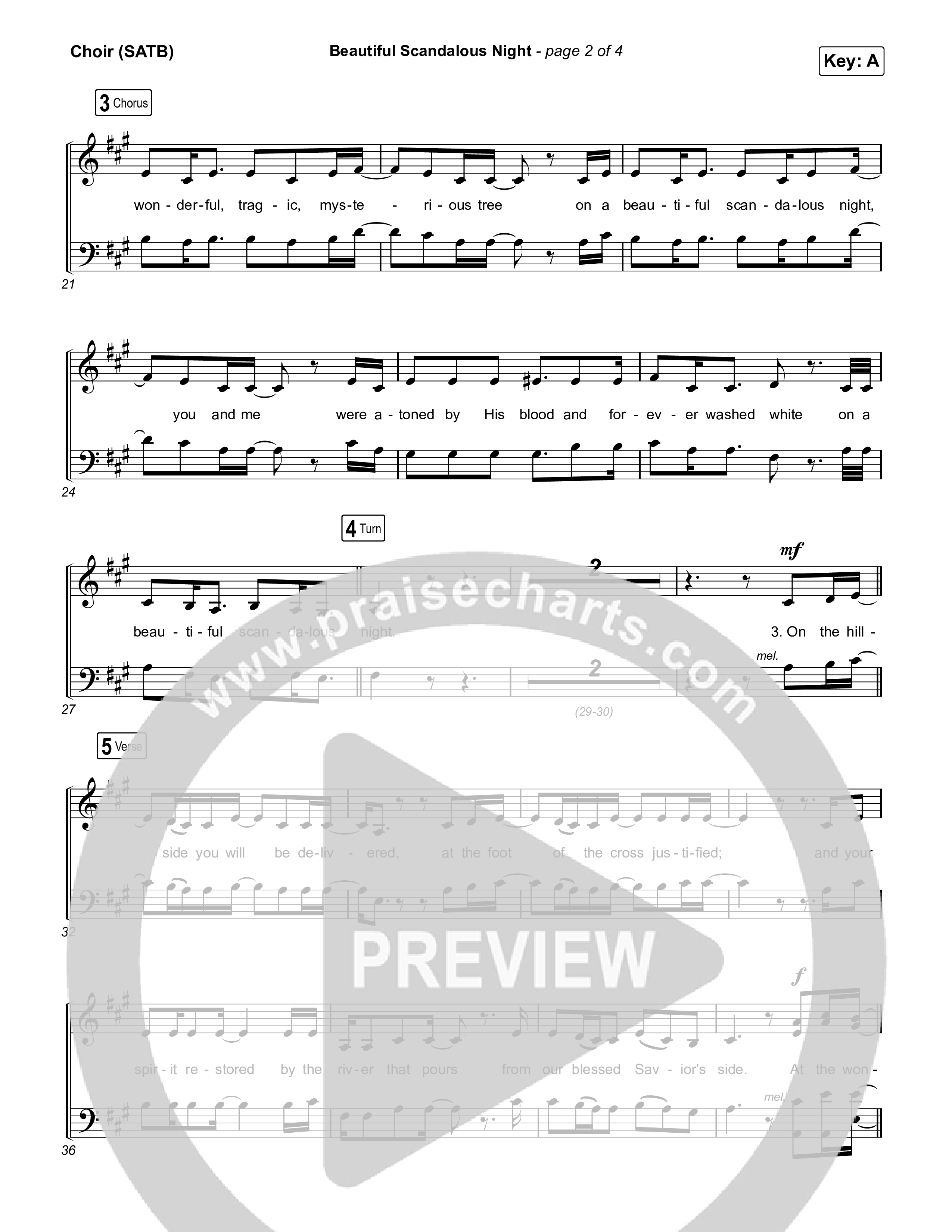 Beautiful Scandalous Night Choir Sheet (SATB) (Shane & Shane / The Worship Initiative)