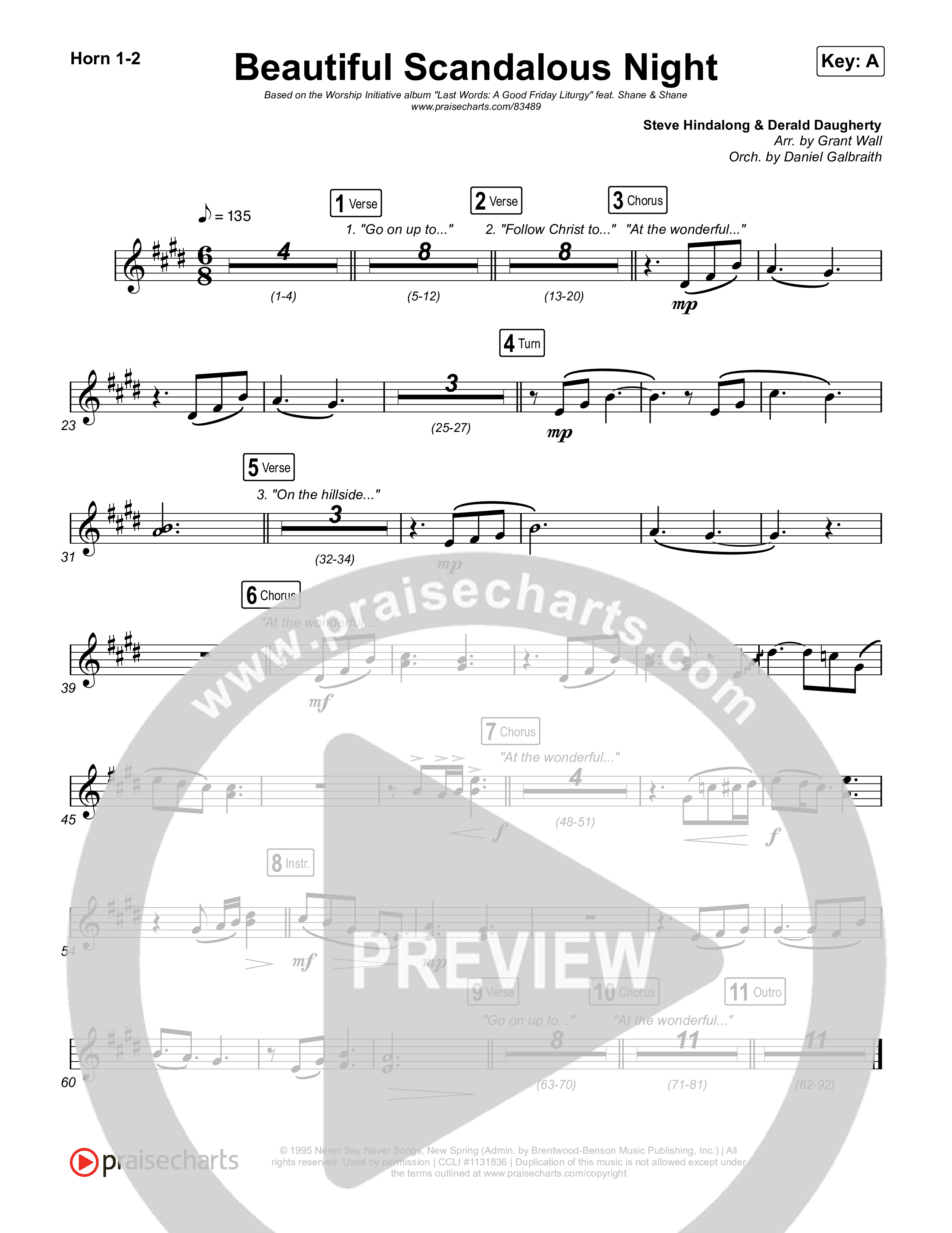 Beautiful Scandalous Night Brass Pack (Shane & Shane / The Worship Initiative)