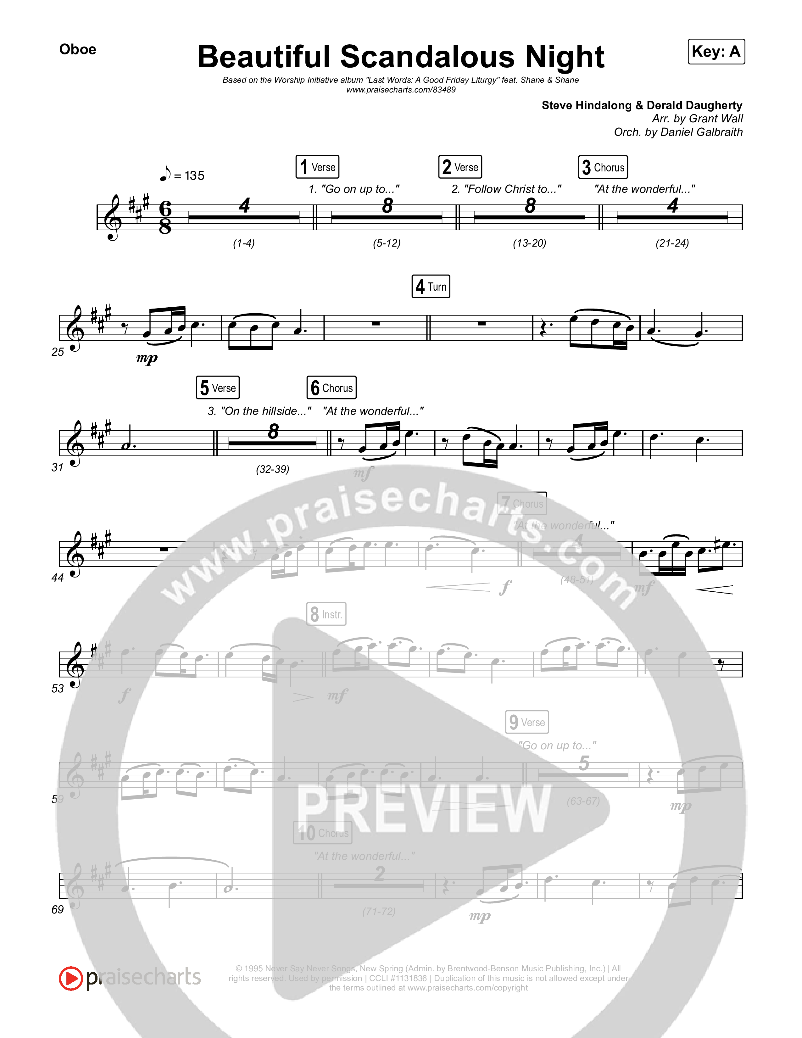 Beautiful Scandalous Night Oboe (Shane & Shane / The Worship Initiative)