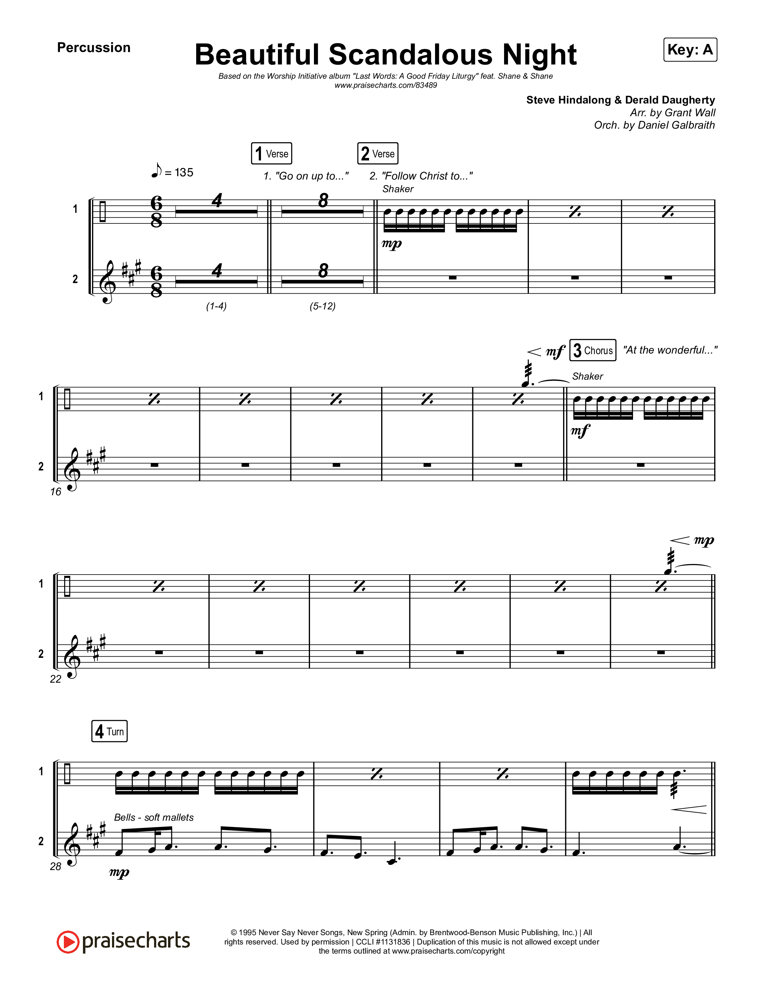 Beautiful Scandalous Night Percussion (Shane & Shane / The Worship Initiative)