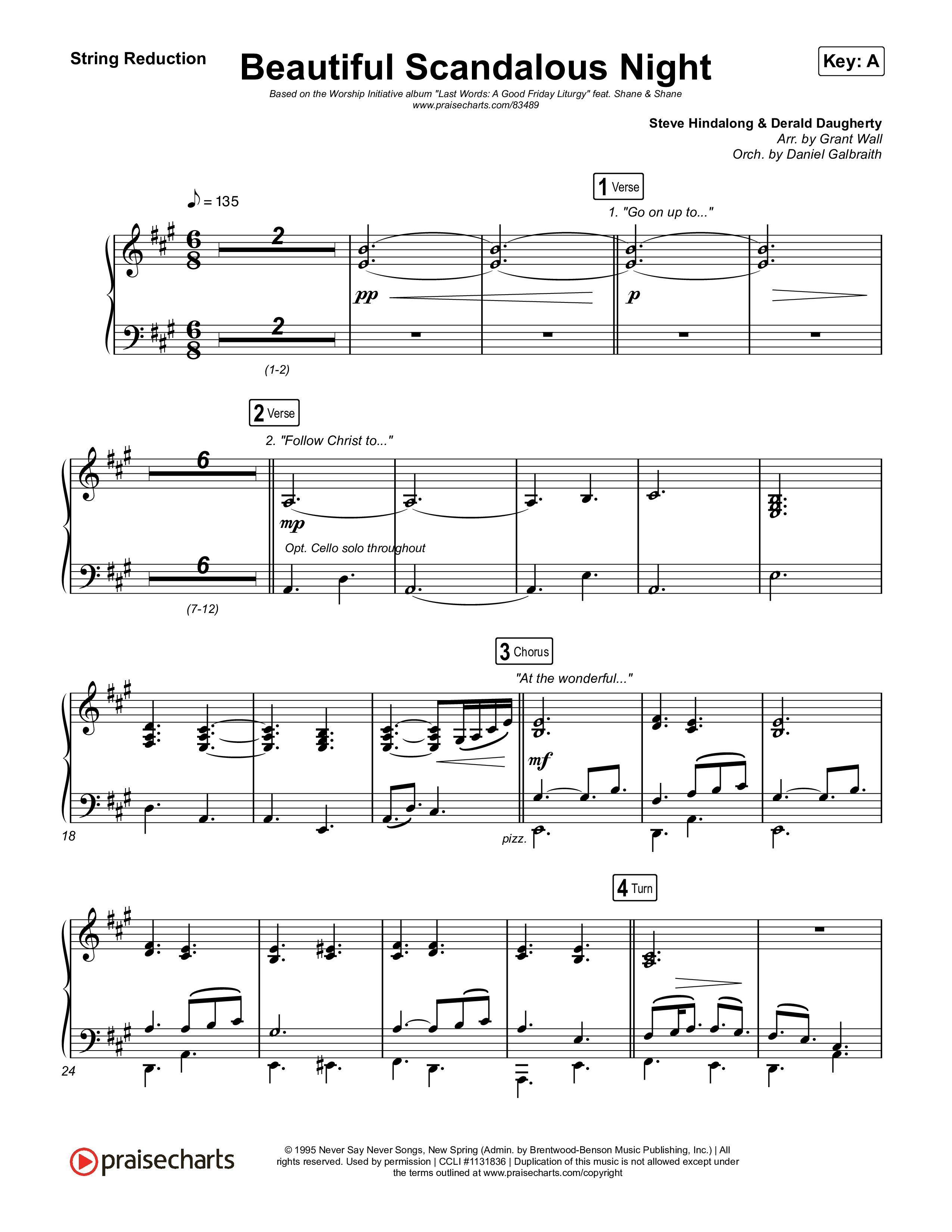 Beautiful Scandalous Night String Reduction (Shane & Shane / The Worship Initiative)