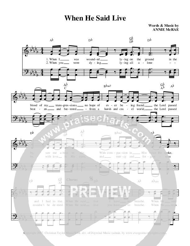 When He Said Live Lead Sheet (TK McRae)