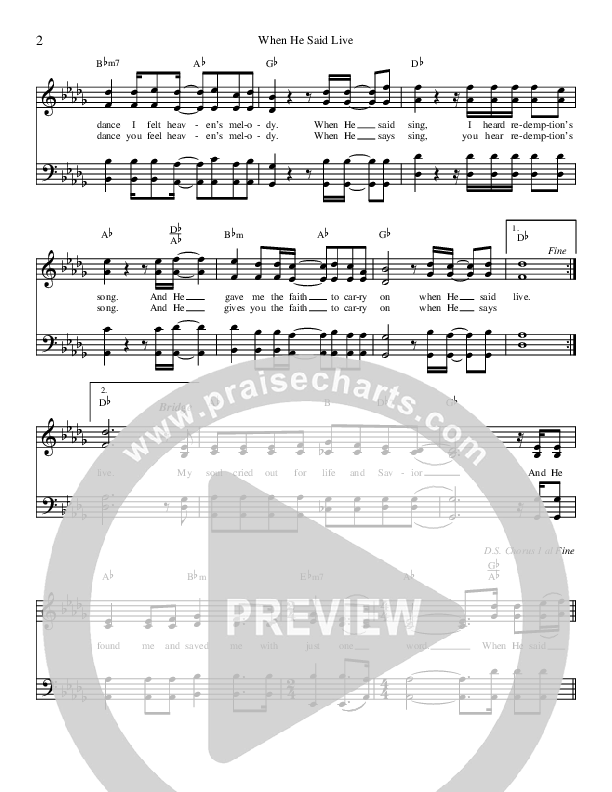 When He Said Live Lead Sheet (TK McRae)