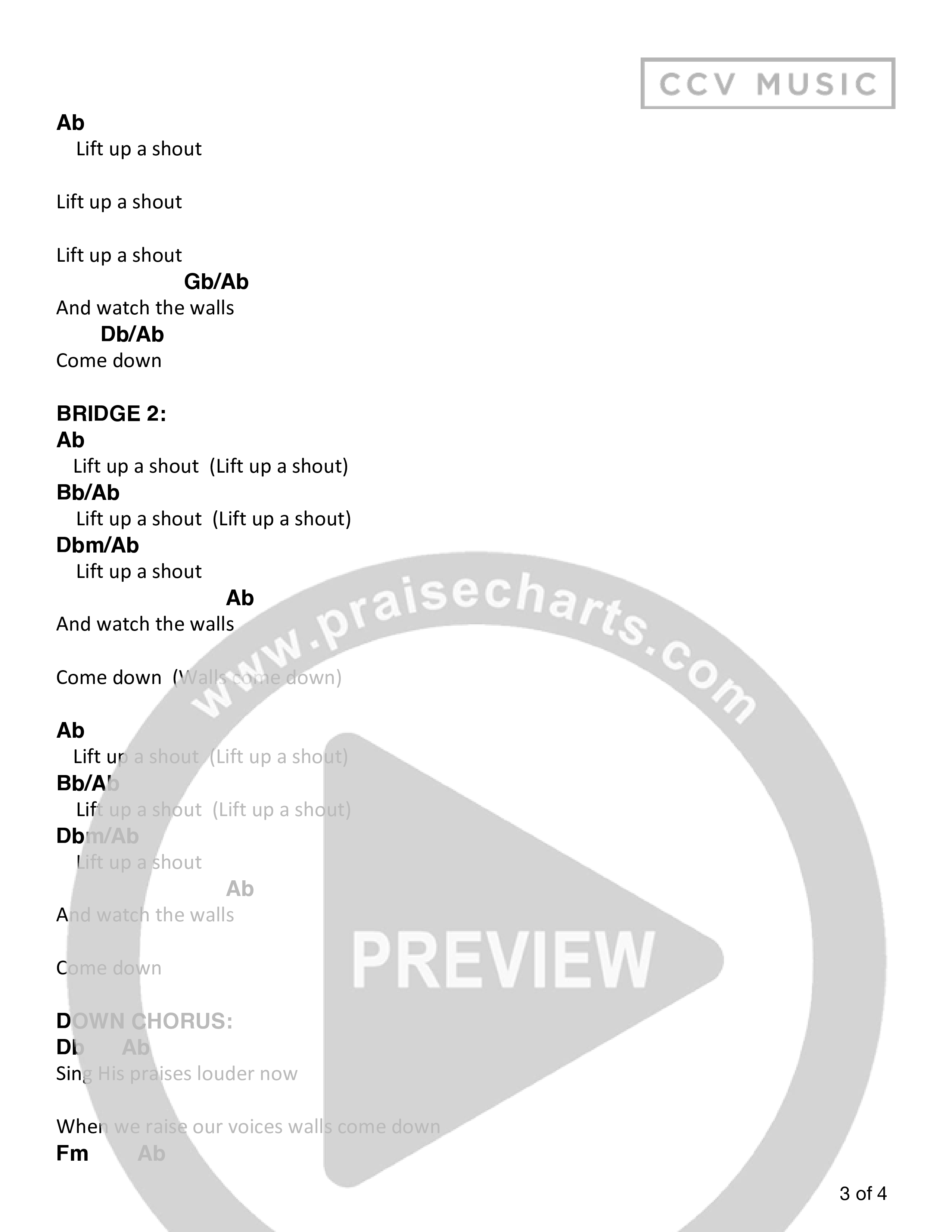 Brick By Brick (Live) Chord Chart (CCV Music)
