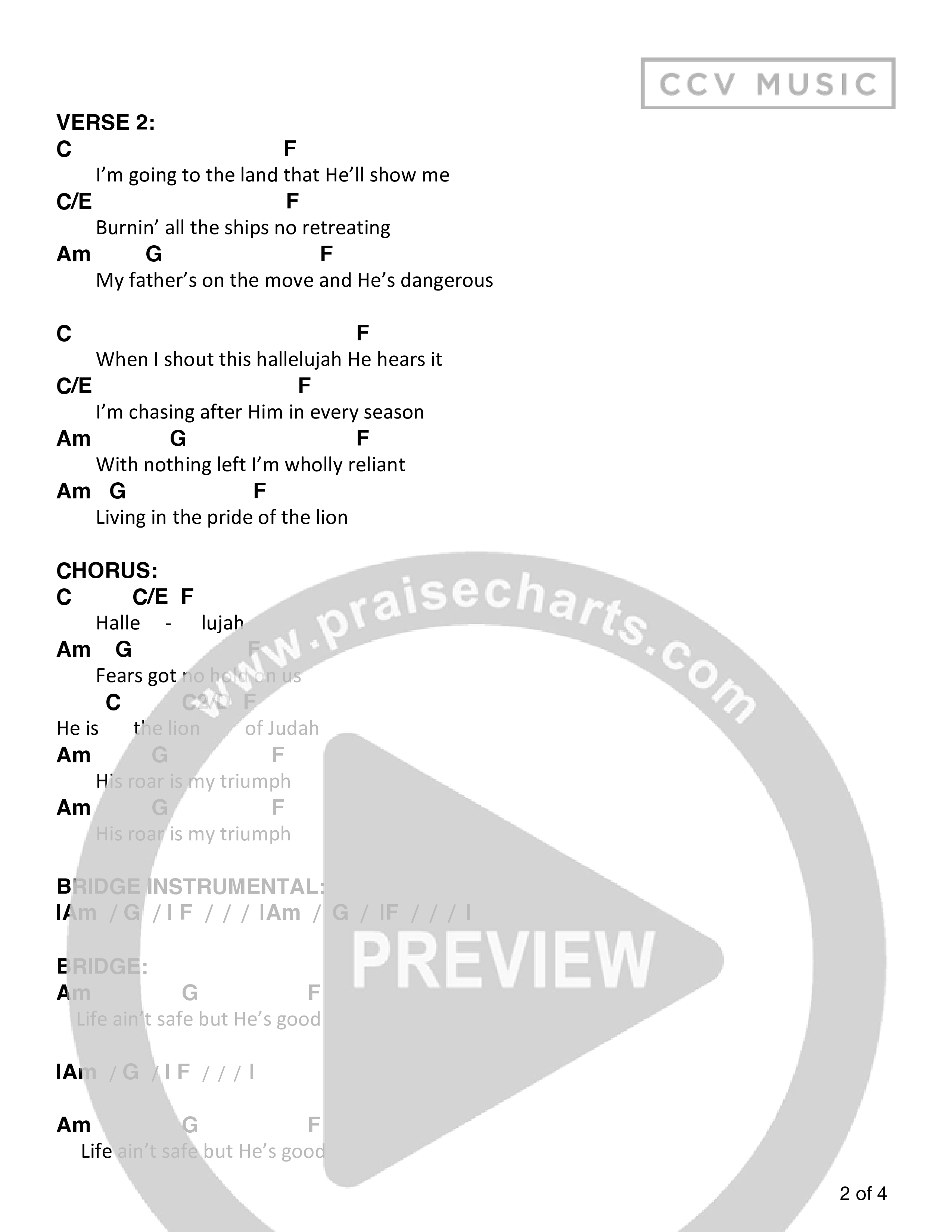 Dangerous (Live) Chord Chart (CCV Music)