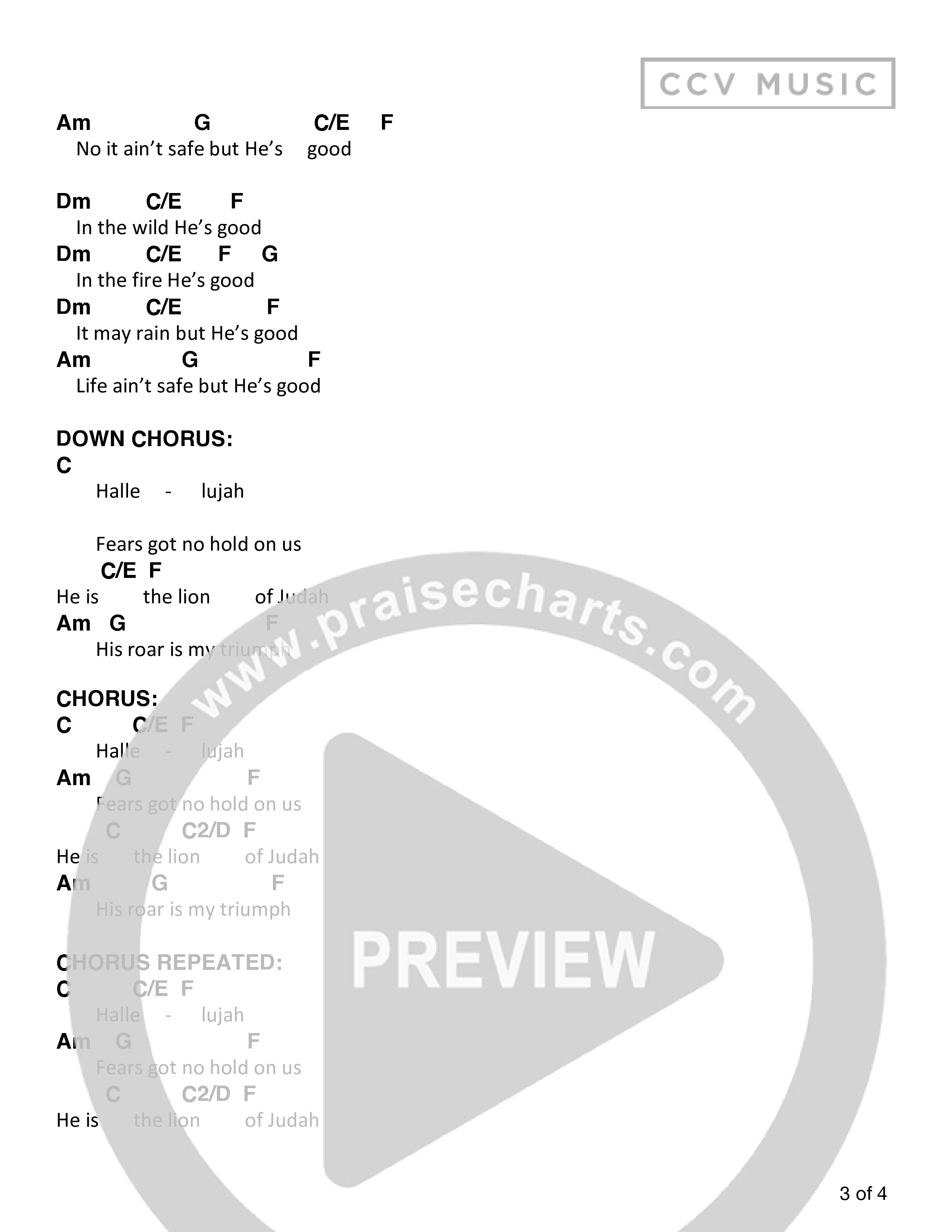 Dangerous (Live) Chord Chart (CCV Music)