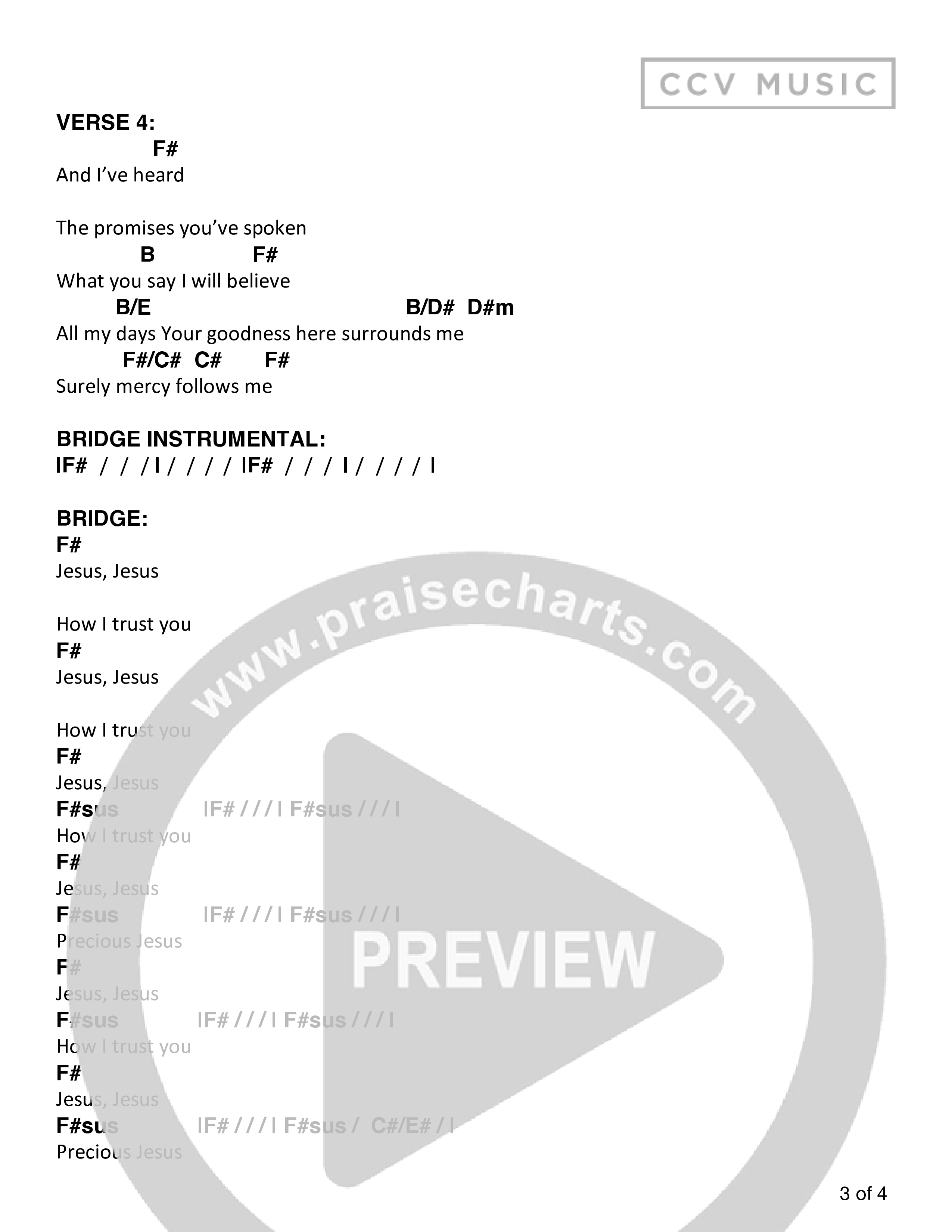 Jesus Jesus (Live) Chord Chart (CCV Music)