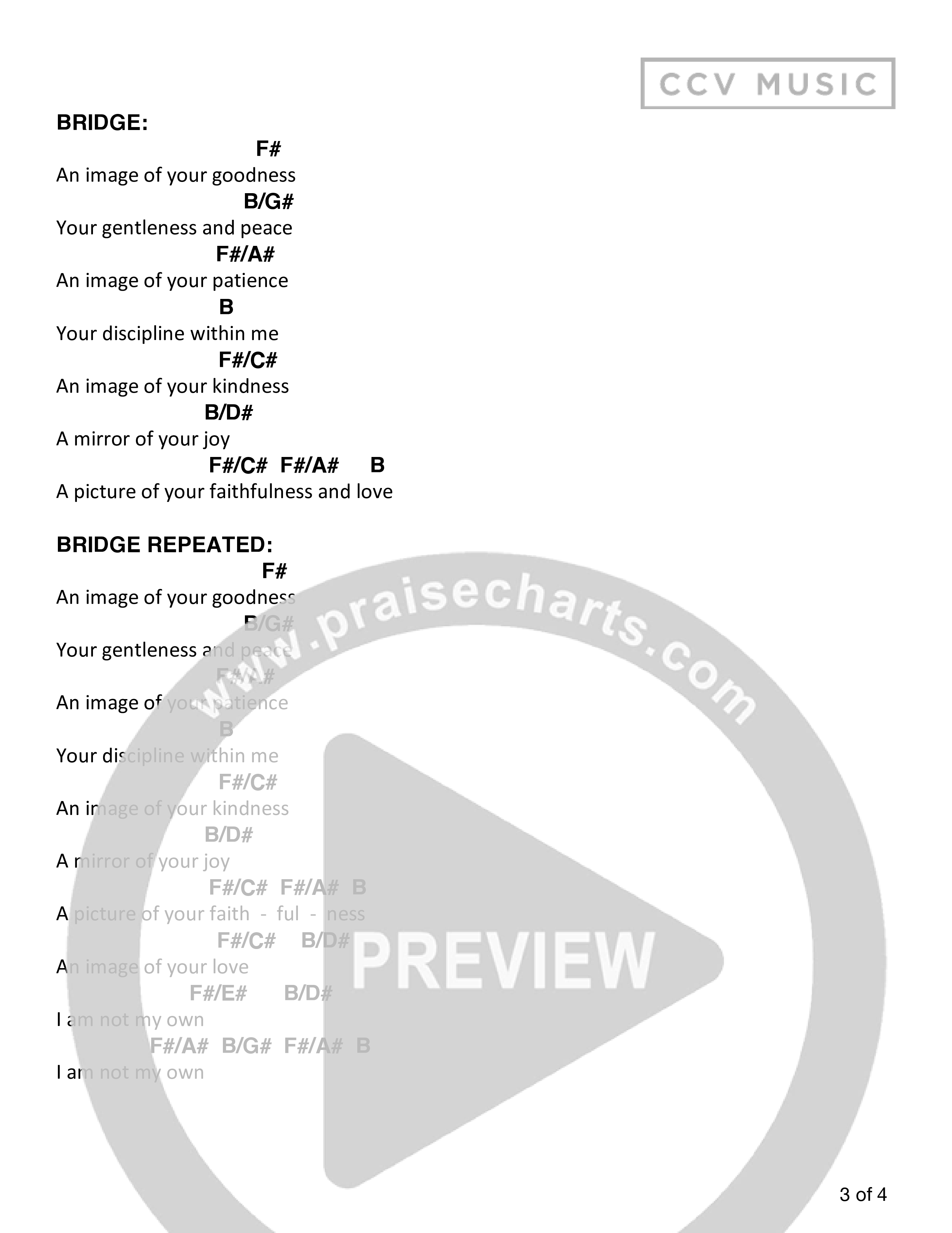 Reflection (Live) Chord Chart (CCV Music)