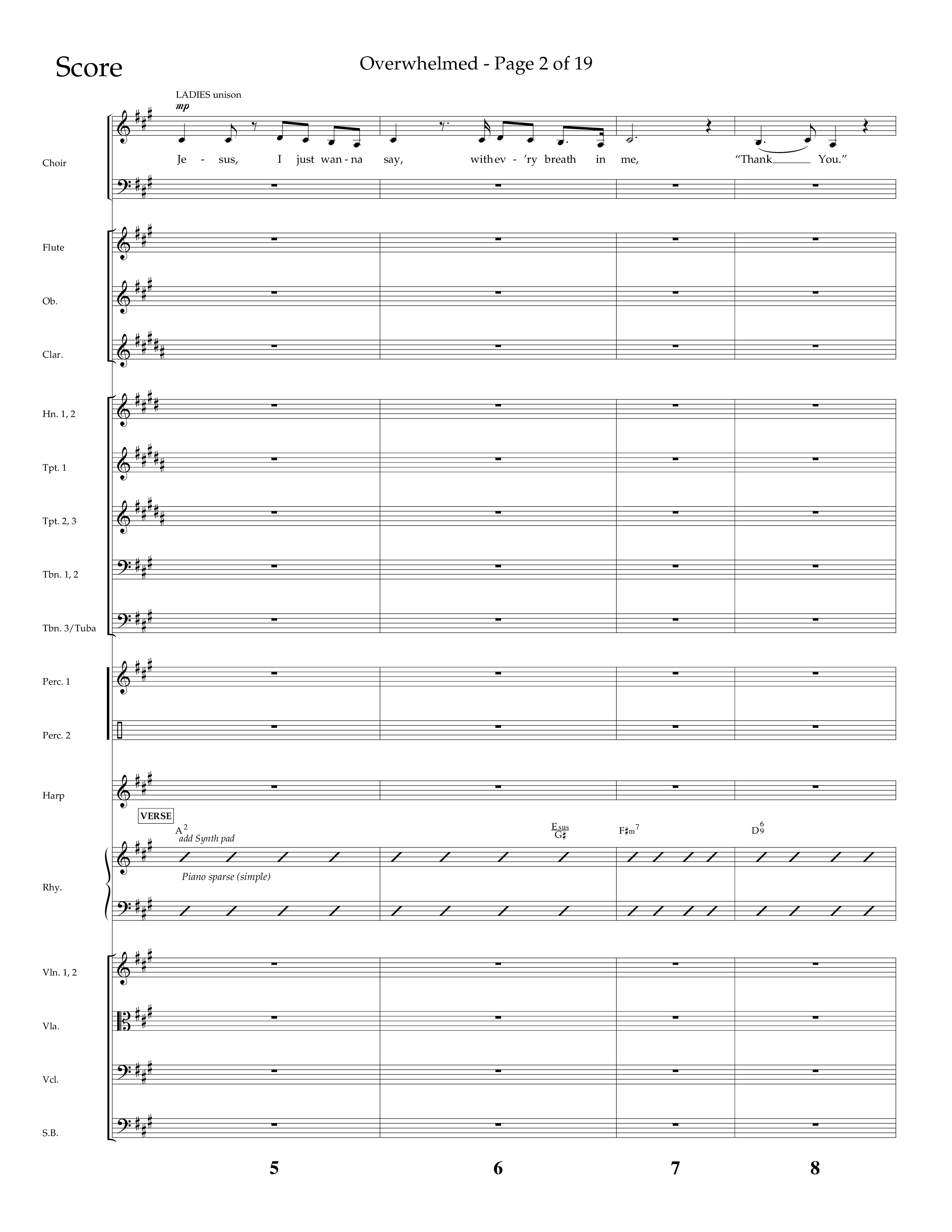 Overwhelmed (Choral Anthem SATB) Conductor's Score (Lifeway Choral / Arr. Danny Zaloudik)
