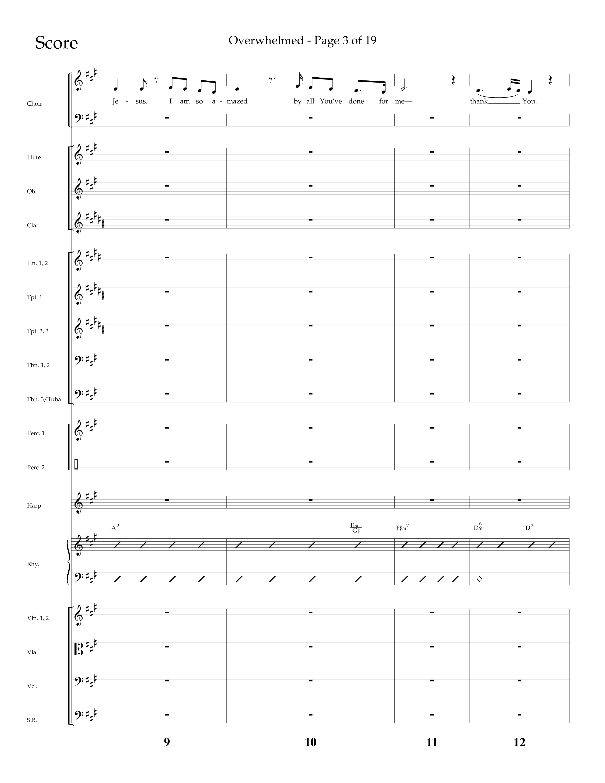 Overwhelmed (Choral Anthem SATB) Orchestration (Lifeway Choral / Arr. Danny Zaloudik)