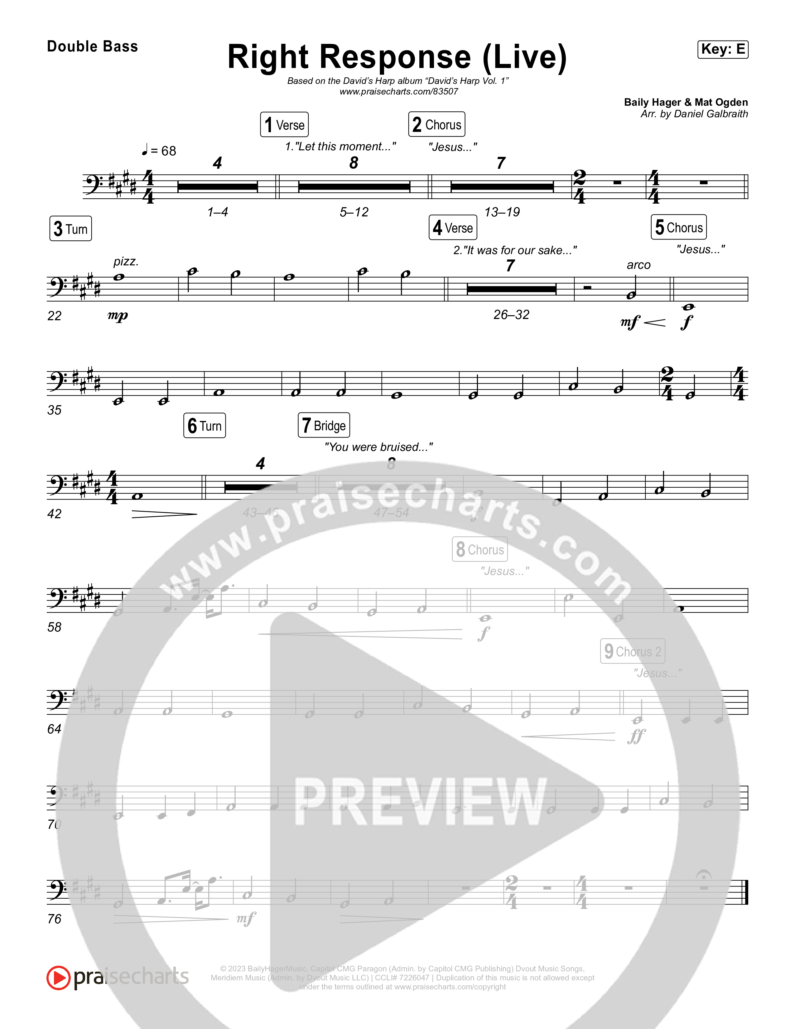 Right Response (Live) String Bass (David's Harp)