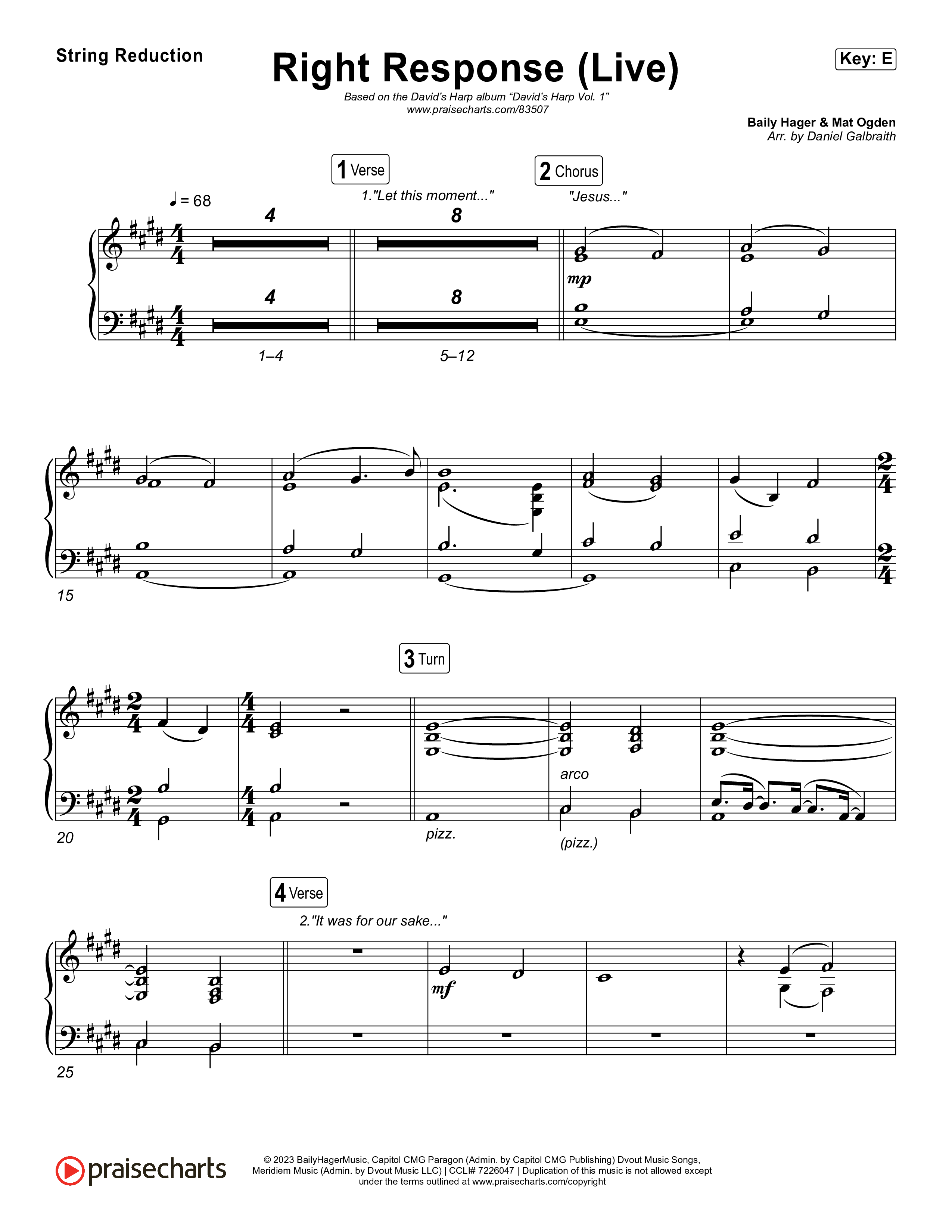 Right Response (Live) String Reduction (David's Harp)