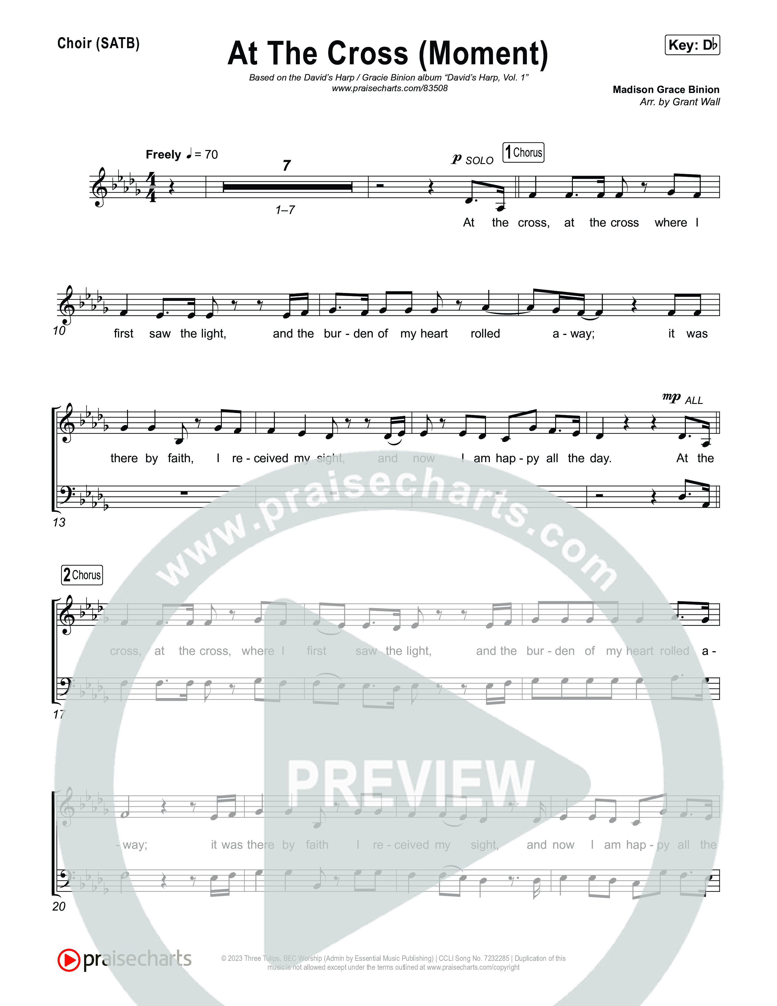 At The Cross (Moment) Choir Sheet (SATB) (David's Harp)